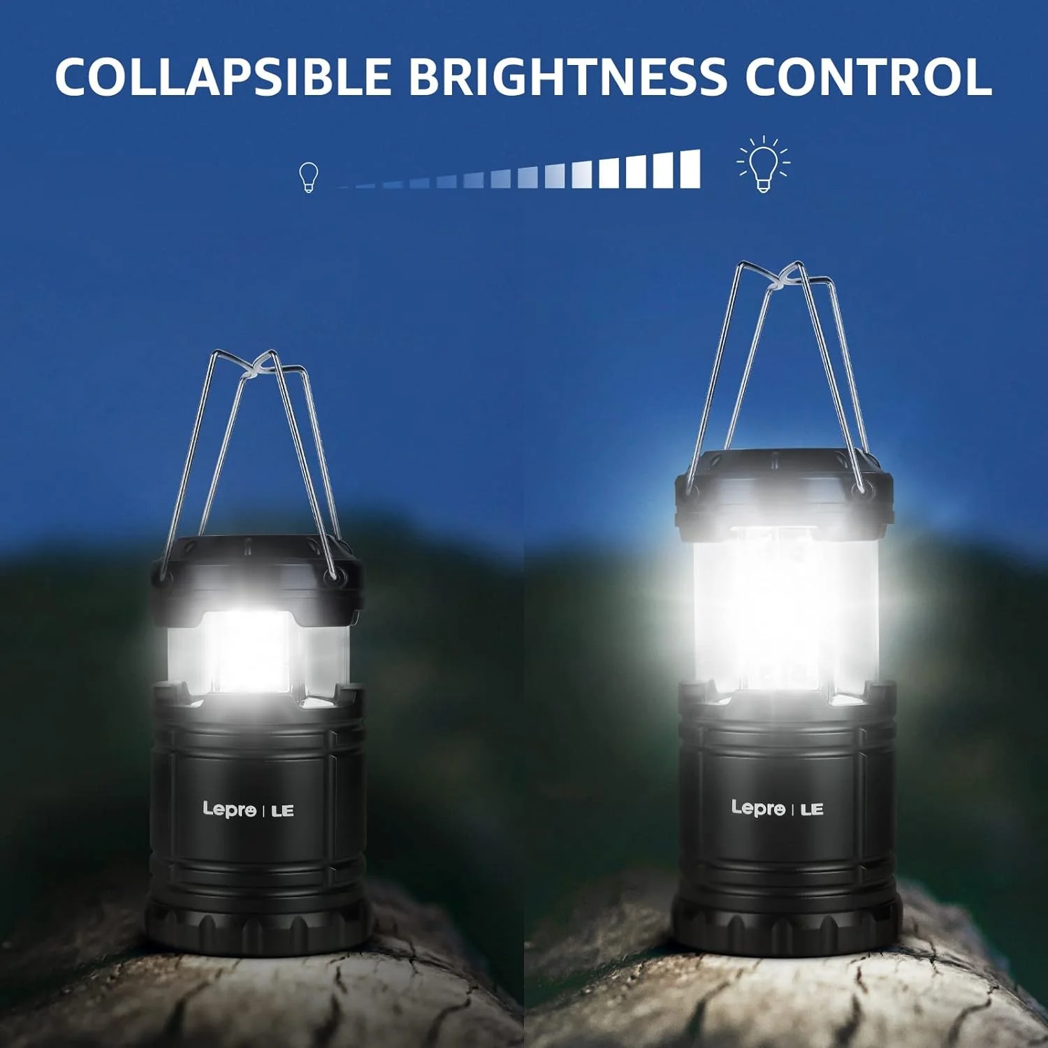 Lepro Camping Lights, Collapsible Camping Lantern Battery Powered, Portable Camping Light for Tents, AA Battery Operated, Battery Lanterns for Power Cuts, Emergency Lighting, Fishing, Pack of 4 - Image 5
