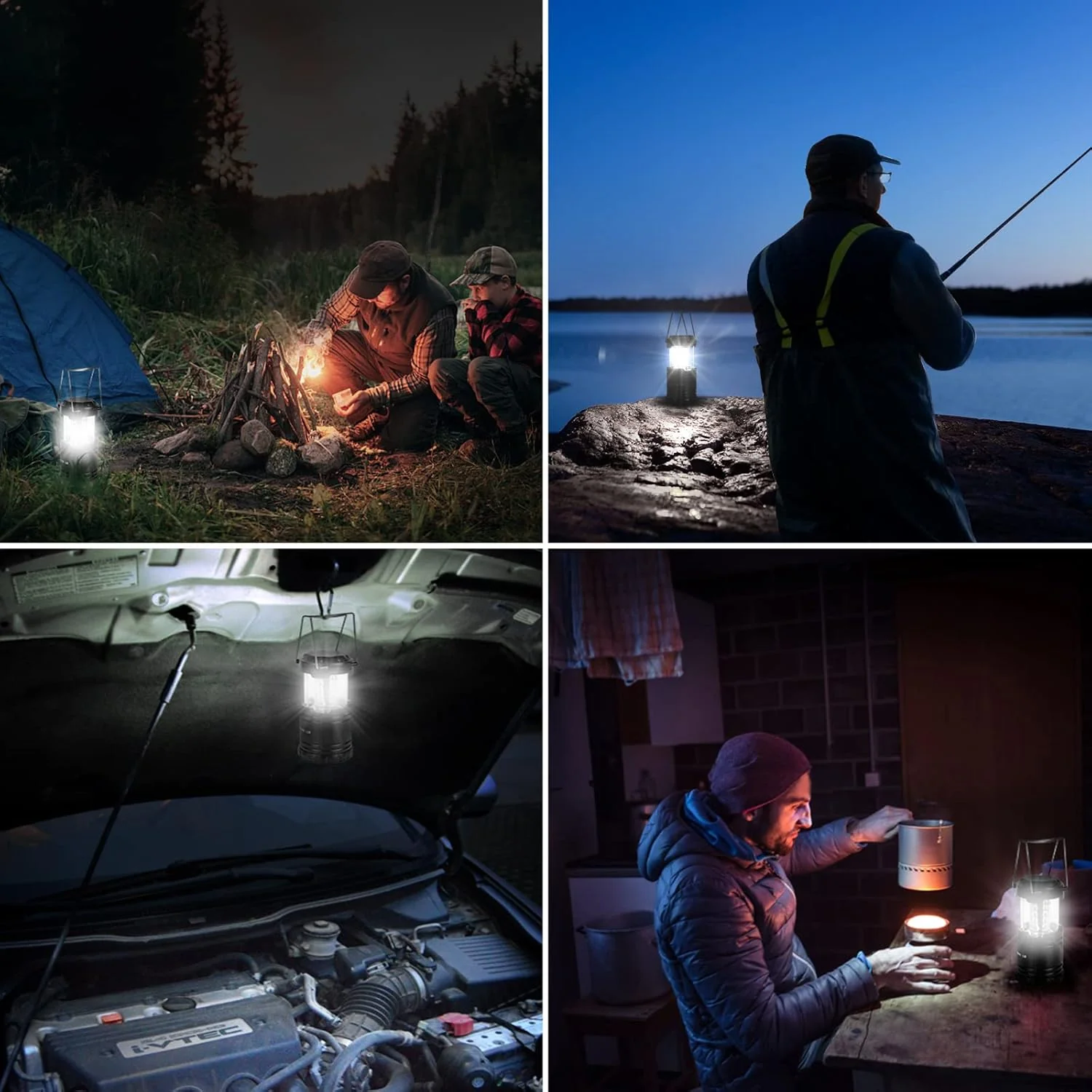 Lepro Camping Lights, Collapsible Camping Lantern Battery Powered, Portable Camping Light for Tents, AA Battery Operated, Battery Lanterns for Power Cuts, Emergency Lighting, Fishing, Pack of 4 - Image 6