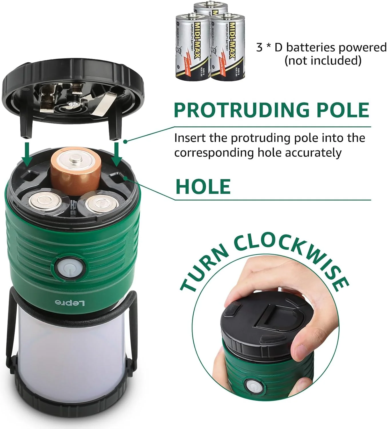 Lepro Battery Camping Lantern, 1100 Lumen Camping Light Battery Powered, Dimmable Warm White and Daylight Modes, Battery Lantern for Power Cuts, Emergency Lighting, Fishing, Hiking, Storm and More - Image 4
