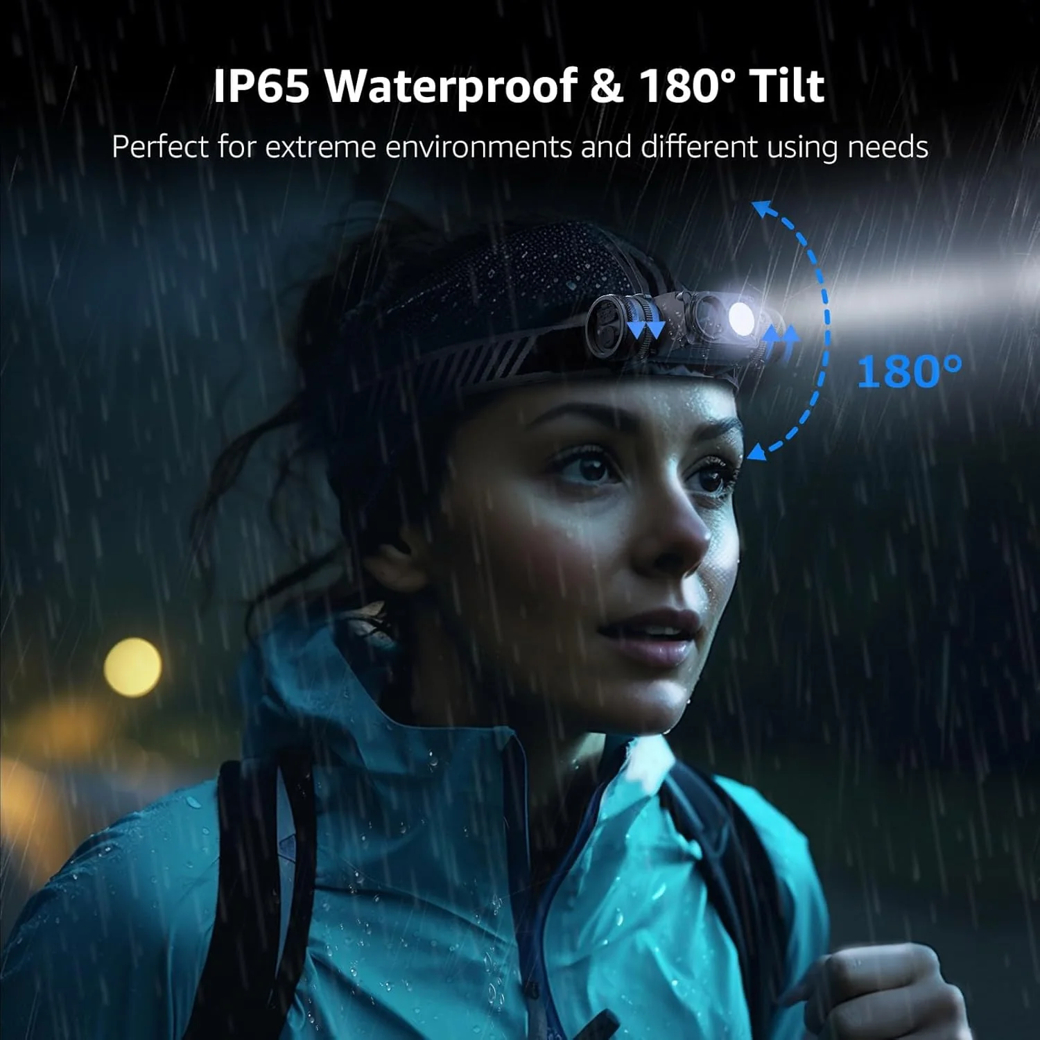 Lepro Head Torch Rechargeable, 2 in 1 Detachable Lightweight Headlamp with IP65 Waterproof, 180° Adjustable, 6 Lighting Modes, Long Runtime, Red Lights, Al Alloy LED Headlight for Camping - Image 5