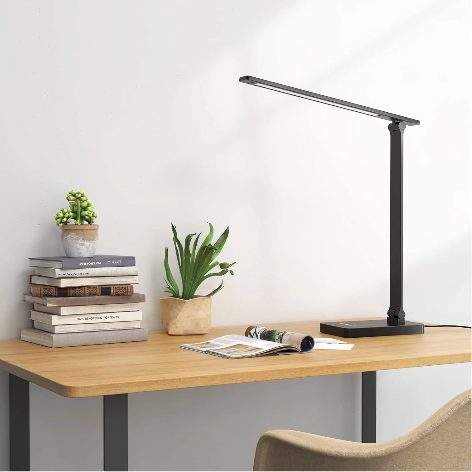 Lepro LED Desk Lamp, Desk Lamp with Power Adapter, 655lm, Desk Lamps Office with USB Charging Port, 5 Brightness Levels x 3 Colour Mode, Touch Control Daylight Lamp for Office, Nails, Study, Bedroom - Image 8