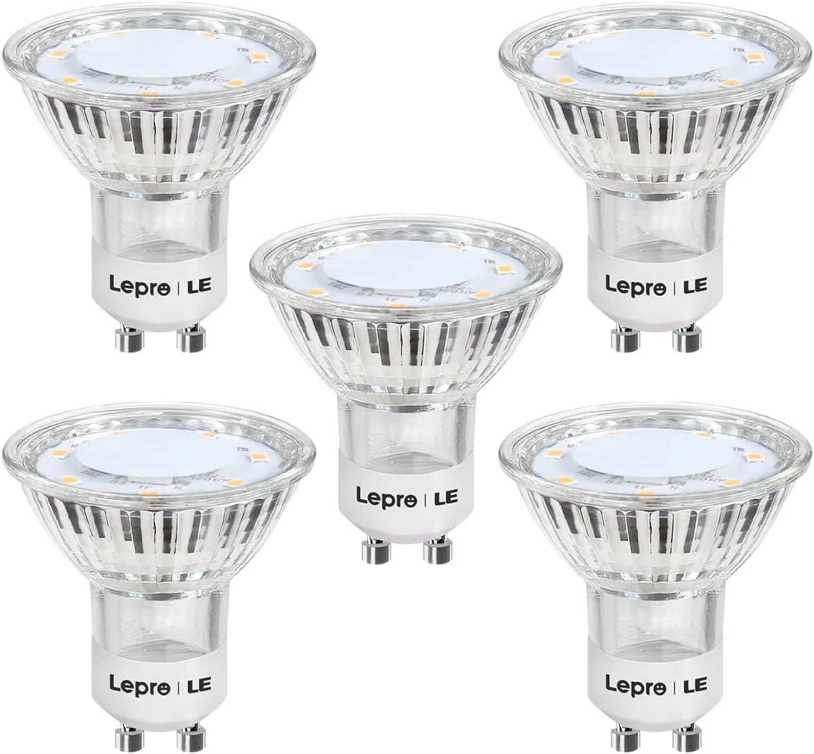 Lepro GU10 LED Bulbs, Warm White 2700K LED Light Bulbs, 35W Halogen Spotlight Equivalent, 3W Energy Saving GU10 Bulbs, 250lm, 100° Beam Angle, Non Dimmable, AC 220-240V, Pack of 5