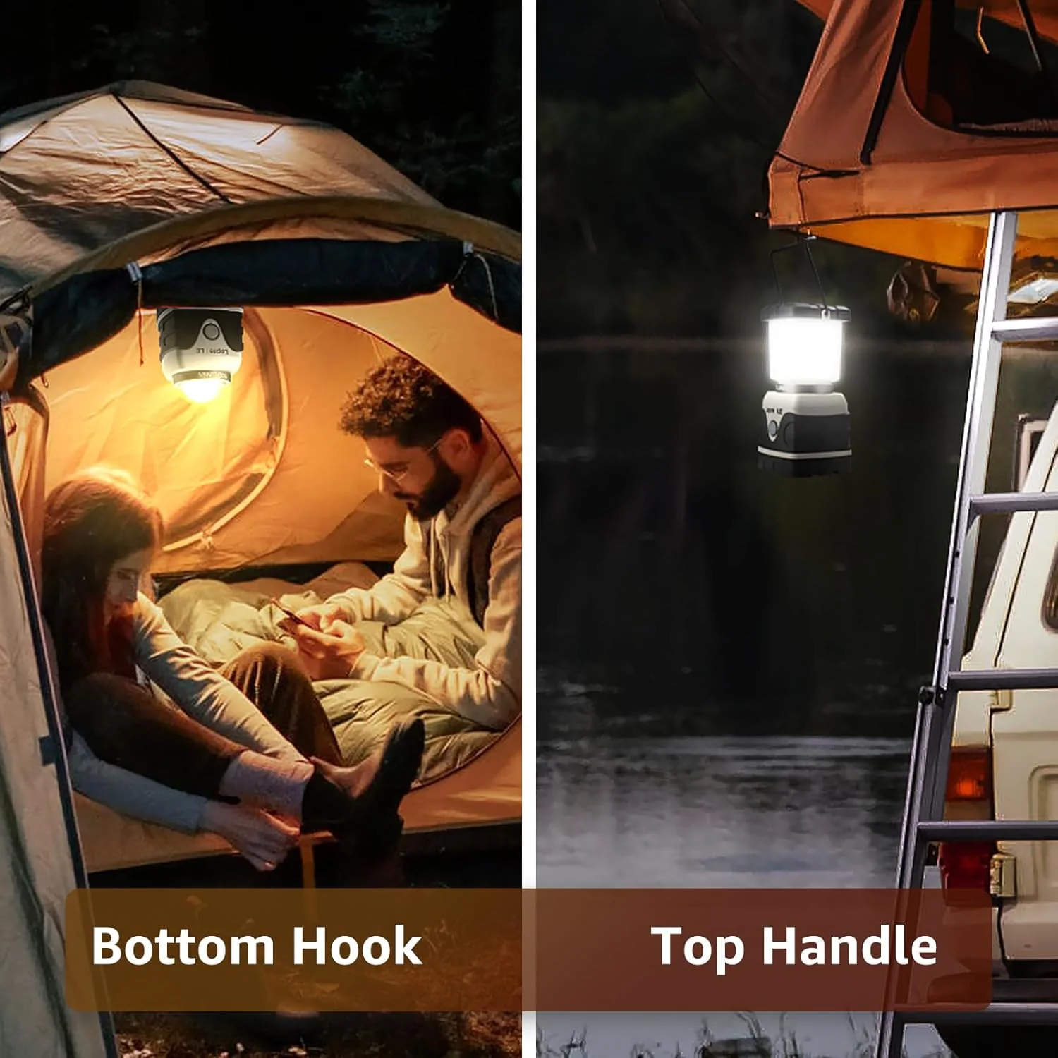 LE Camping Lantern, 1000 Lumen Camping Lights Battery Powered, Dimmable Warm White and Daylight Modes, Battery Lantern for Power Cuts, Emergency Lighting, Suit for Hiking, Fishing, Tents, etc. - Image 7