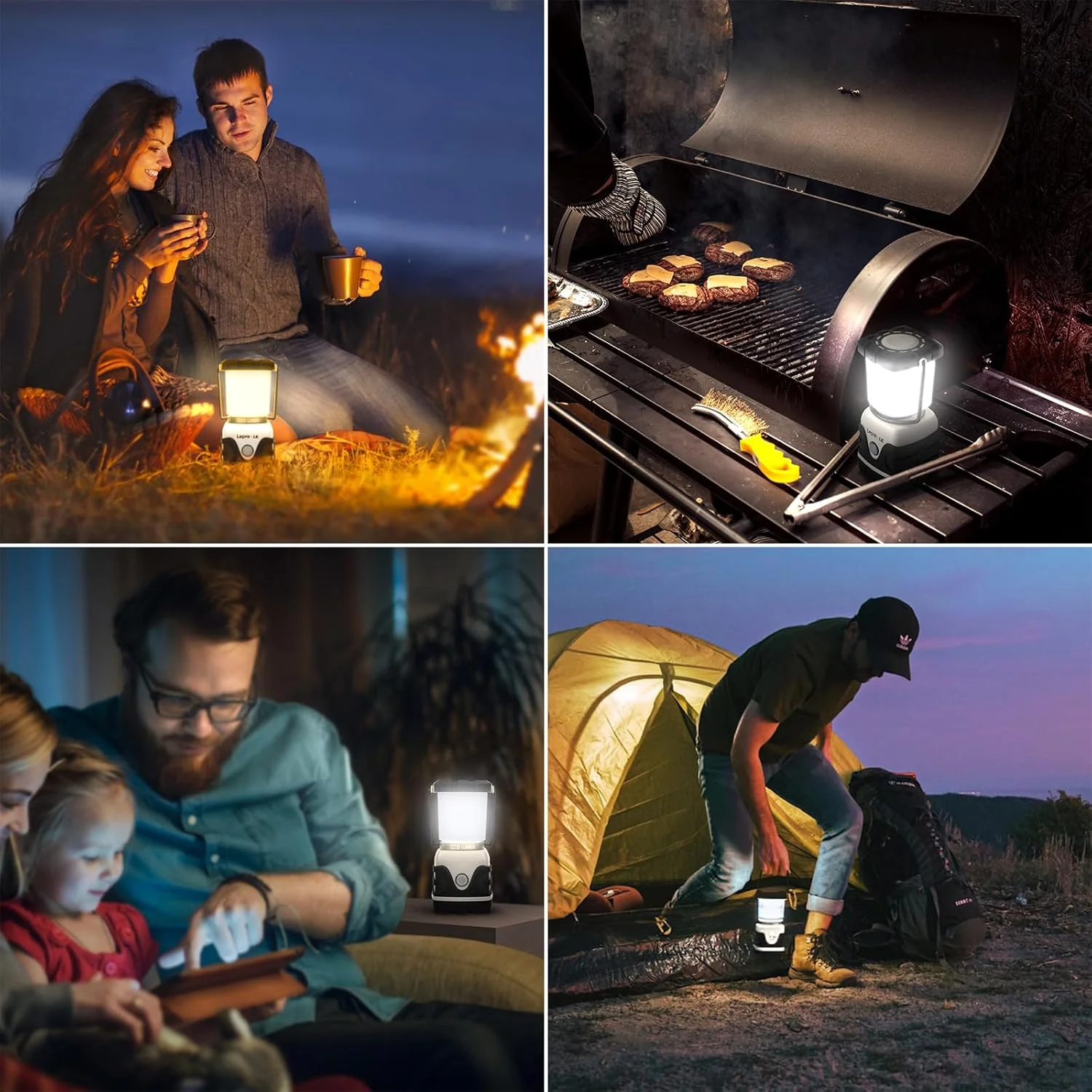 LE Camping Lantern, 1000 Lumen Camping Lights Battery Powered, Dimmable Warm White and Daylight Modes, Battery Lantern for Power Cuts, Emergency Lighting, Suit for Hiking, Fishing, Tents, etc. - Image 8