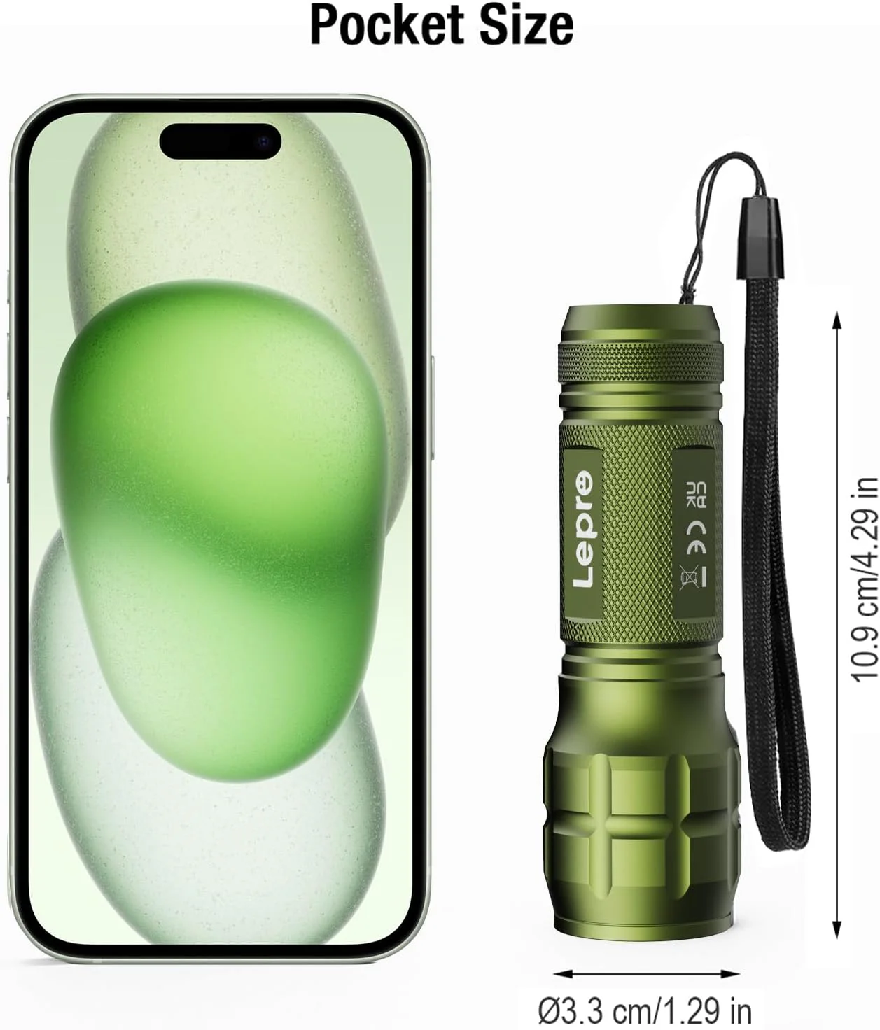 LE LED Torch Battery Powered, LE1000 Bright Hand Flashlight, Adjustable Focus, Water Resistant, Lightweight, for Power Cut, Camping, Dog Walking, Easy to Use Small Torch, Gift for Kids Men Dad Him - Image 5