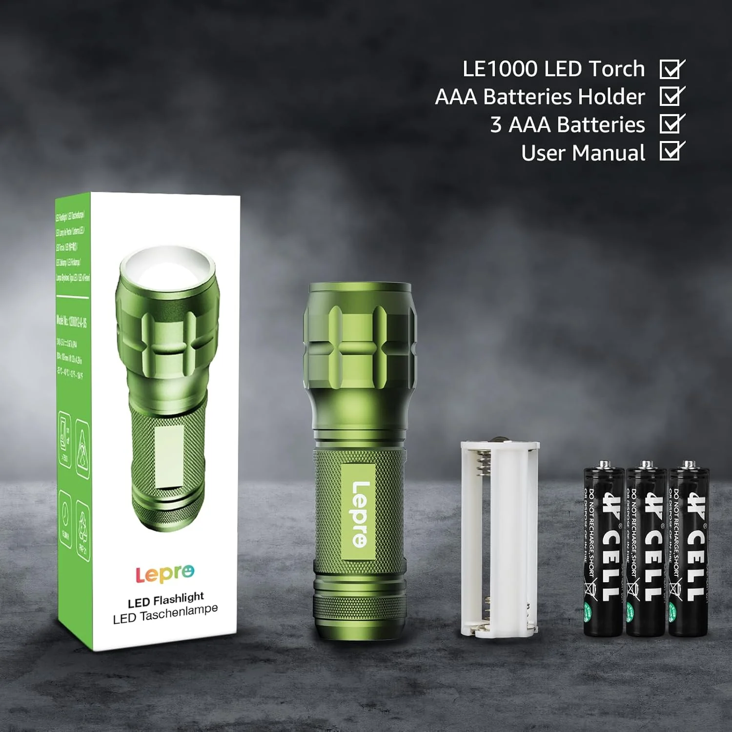LE LED Torch Battery Powered, LE1000 Hand Flashlight, Adjustable Focus, Water Resistant, Lightweight, for Power Cut, Camping, Dog Walking, Easy to Use Small Torch, Gift for Kids Men Dad, 2 Packs - Image 7