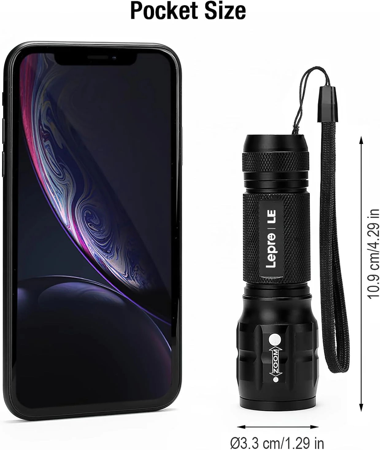 LE LED Torch, LE1000 Powerful Handheld Flashlight, Super Bright, Pocket Size, Lightweight, Suit for Camping, Cycling, Running, Dog Walking and More Outdoor Use, 12 AAA Batteries Included, Pack of 4 - Image 4