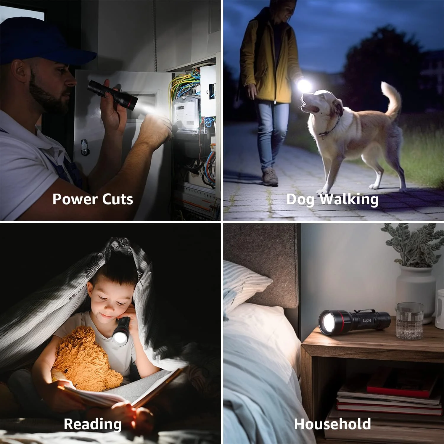 Lepro LED Torch Super Bright, LE2050 Pocket Flashlight, Zoomable, Waterproof, 5 Modes, Clip On, Small Hand Torch Powered by 18650 or AAA Battery (Not Included), for Power Cuts, Camping, Dog Walking - Image 3