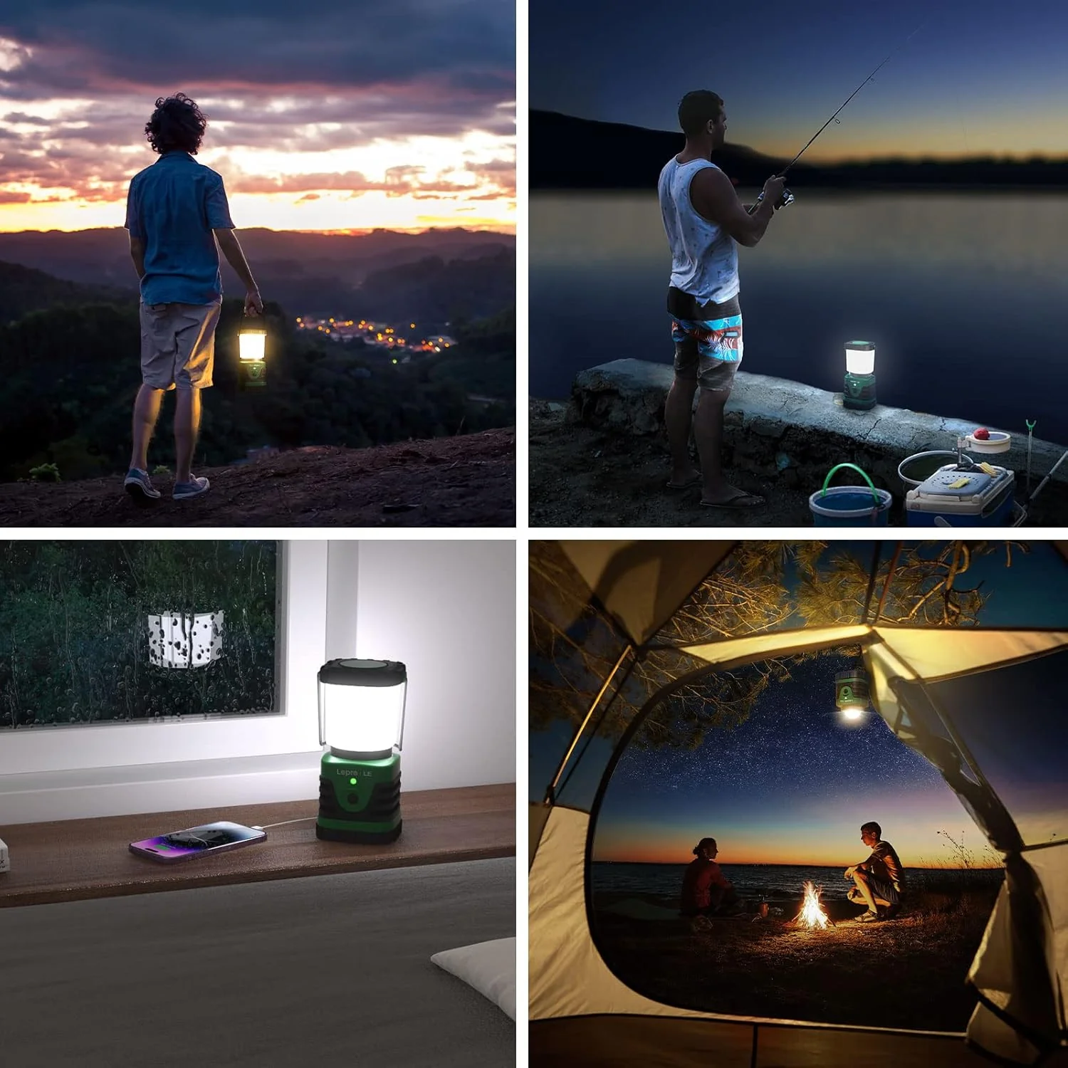 LE Camping Light Rechargeable, 1000 Lumen Camping Lantern, Dimmable 4 Modes Camping Tent Lights with 4400mAh Power Bank, Camping Accessories, Rechargeable Lantern for Outdoors, Power Cuts and More - Image 8