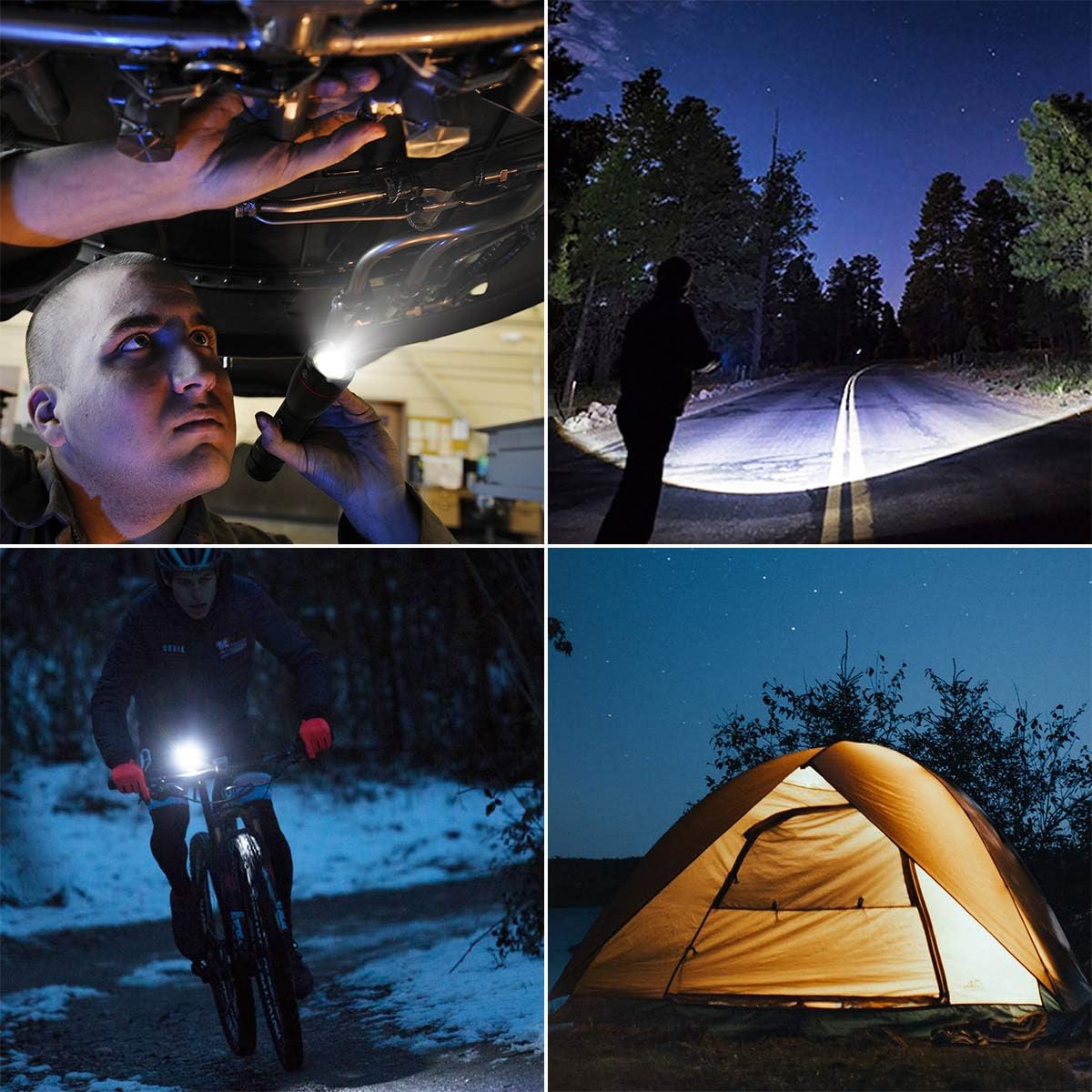 Lepro LED Torch Rechargeable, 15000 Lux Super Bright Adjustable Focus Flashlight, Long Battery Life, 5 Lighting Modes, IPX4 Waterproof, Powerful Torch for Camping, Power Cuts, Hiking, Outdoor, Gift - Image 6
