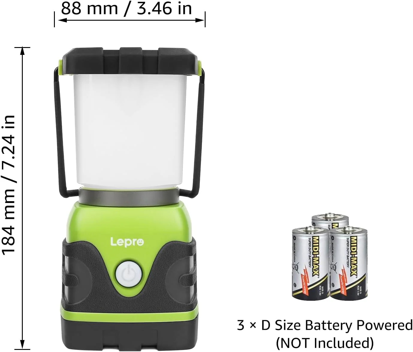 Lepro Battery Camping Lantern, 1500 Lumen Camping Light Battery Powered, Dimmable Warm White and Cool White Modes, Battery Lantern for Power Cuts, Emergency Lighting, Suit for Hiking, Fishing, Tents - Image 6
