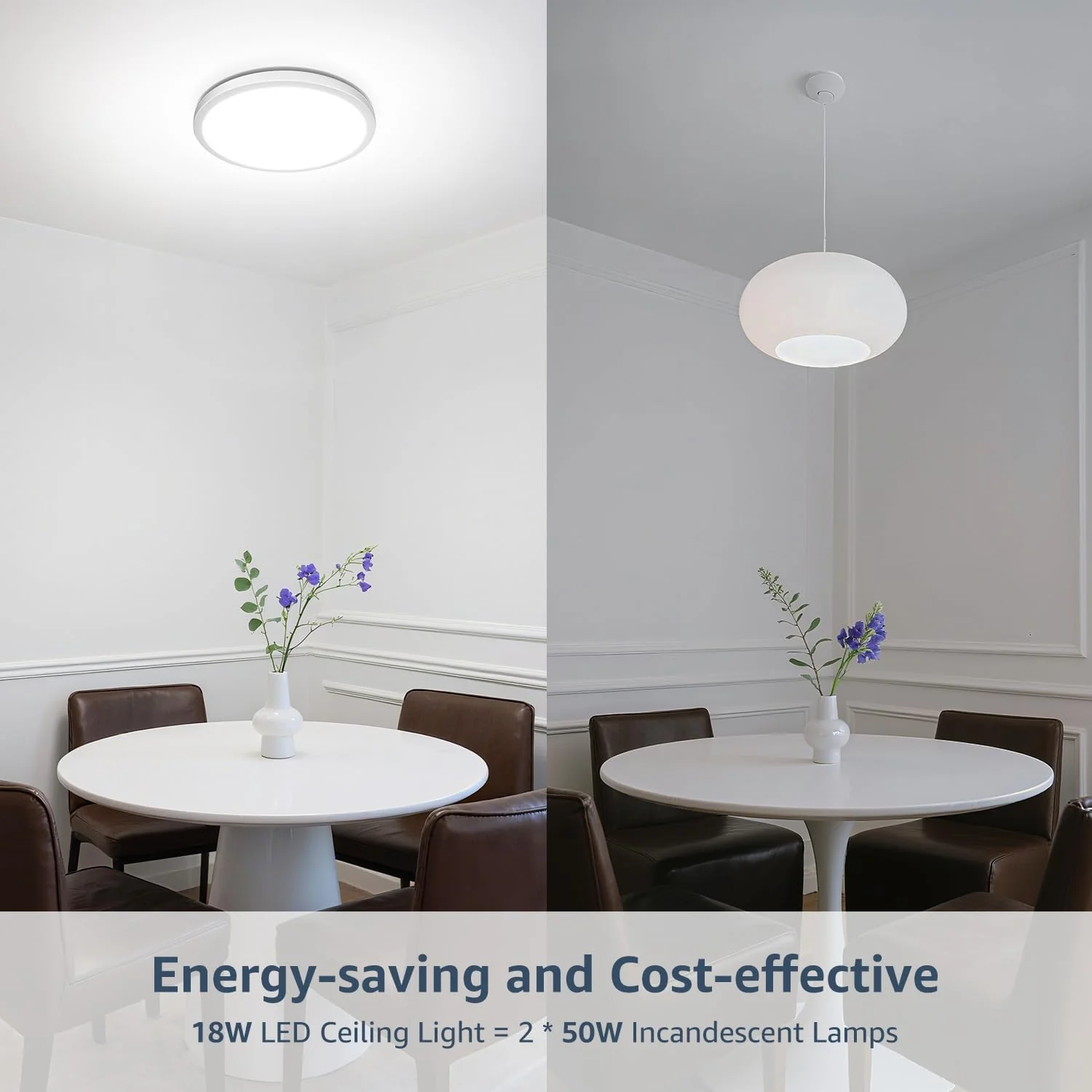Lepro 2 Pack of Bathroom Lights, 18W 1800lm LED Ceiling Light, Waterproof IP44, 2.6cm Ultra-Thin, 5000K, Round, Flush Ceiling Lighting for Bathroom, Kitchen, Bedroom, Hallway, Utility Room, Ø22cm - Image 7