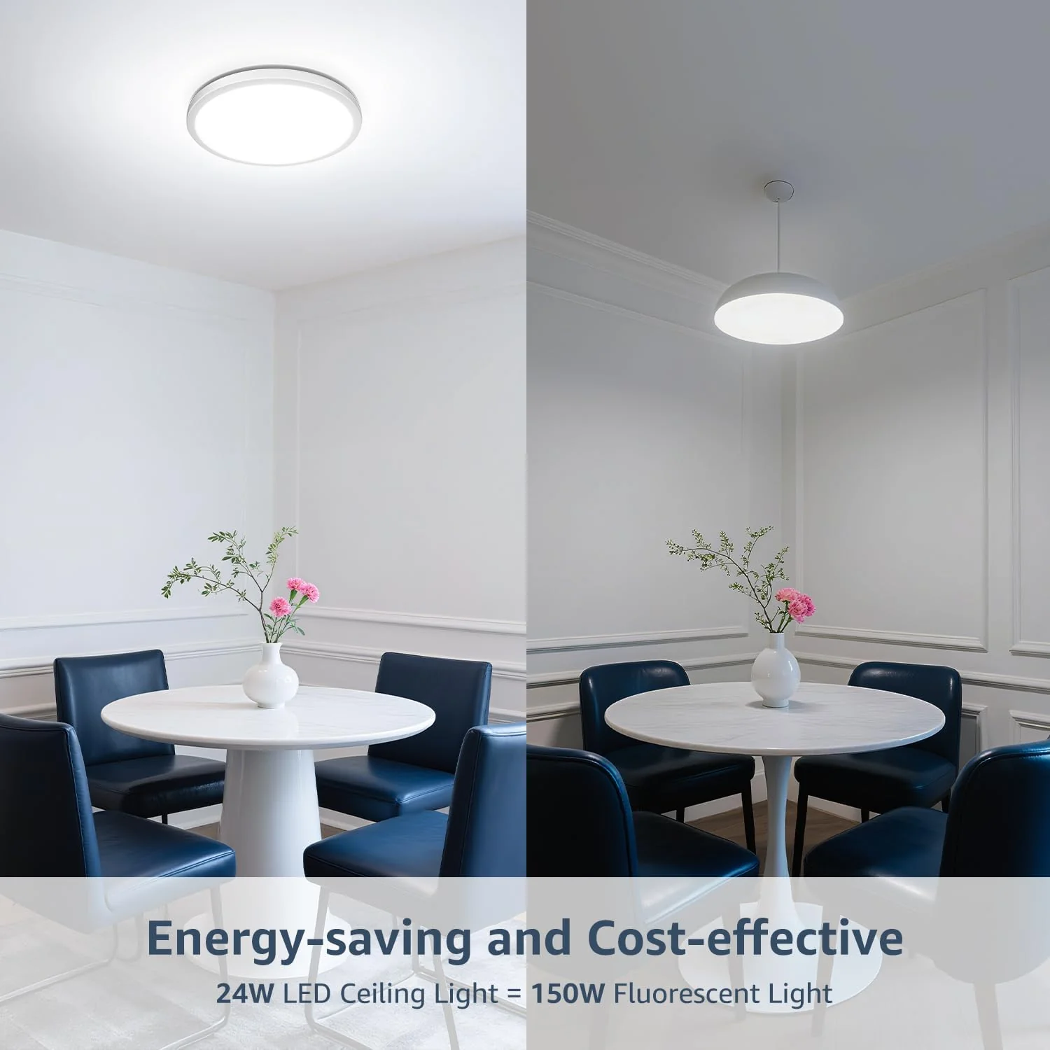 Lepro 24W 2400lm Ceiling Light, 29.3cm Large LED Bathroom Light, 2.6cm Ultra-Thin, Waterproof, Daylight White 5000K, Flush Ceiling Light for Living Room, Bedroom, Kitchen, Garage and More, 2 Packs - Image 4