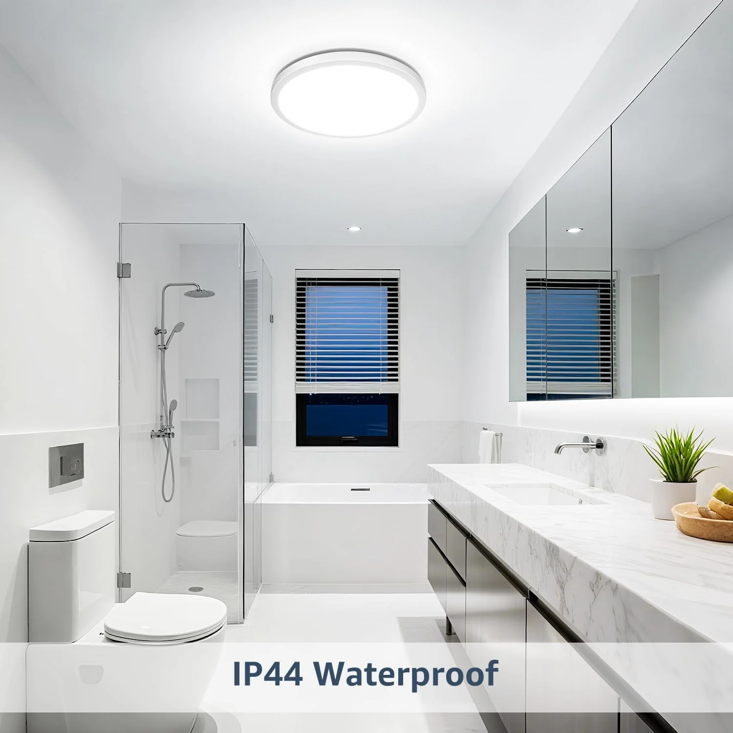 Lepro 24W LED Ceiling Light, 2400lm Super Bright Waterproof Bathroom Light, 2.6cm Ultra-Thin, Daylight White 5000K, Round Large Flush Ceiling Light for Living Room, Bedroom, Kitchen and More, Ø29.3cm - Image 3