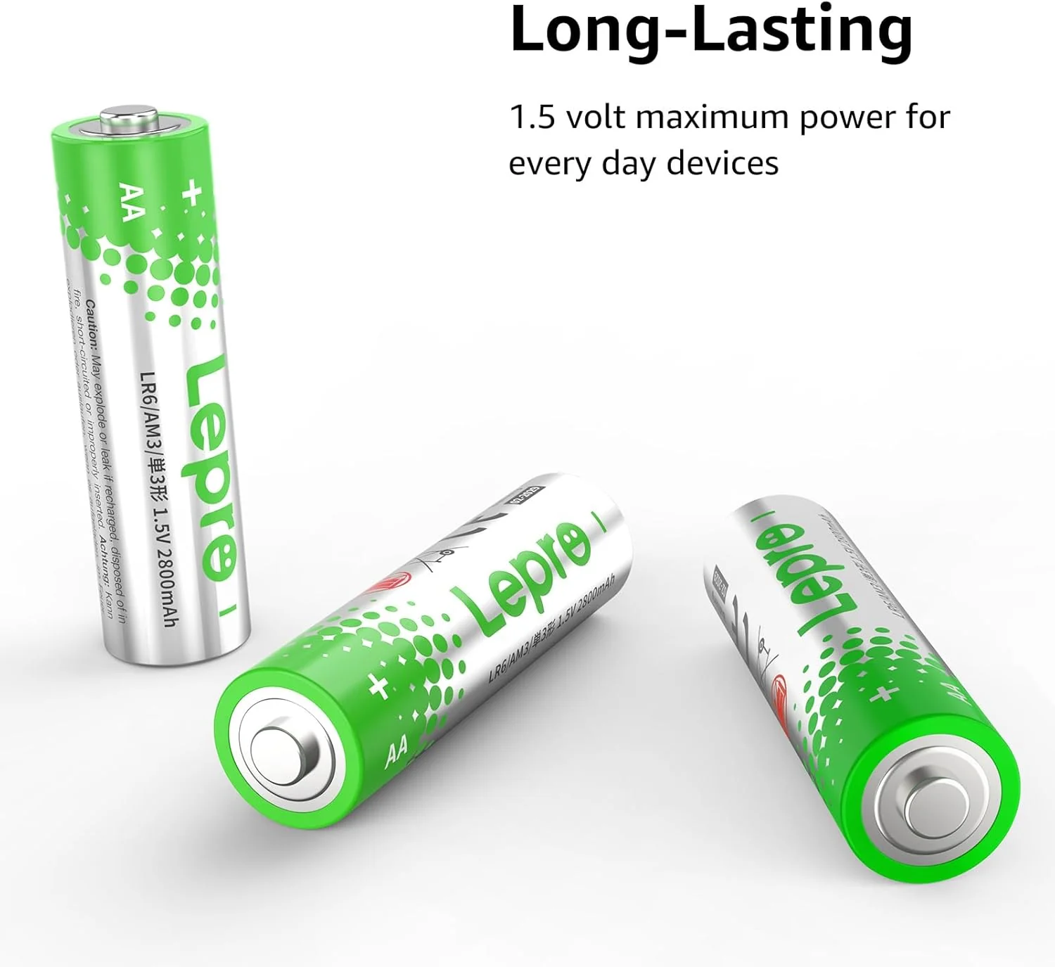 Lepro AA Batteries 48 Pack, 1.5 Volt Alkaline Double AA Battery with High Capacity, Anti-Leakage, Long Lasting Power, 2800mAh LR06 MN1500 Batteries AA for Clocks Remotes Mouse Torch - Image 2