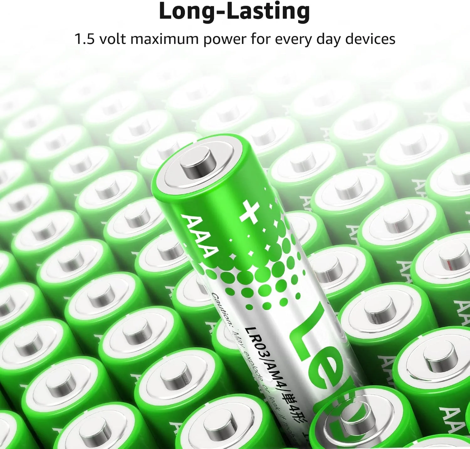 Lepro AAA Alkaline Batteries 12 Pack, 1200mAh Triple A Battery with Anti-Leakage Technology, High Capacity, Long Lasting Power, 1.5 Volt LR03 MN2400 AAA Battery Pack for Clocks Remotes Mouse Torch - Image 2