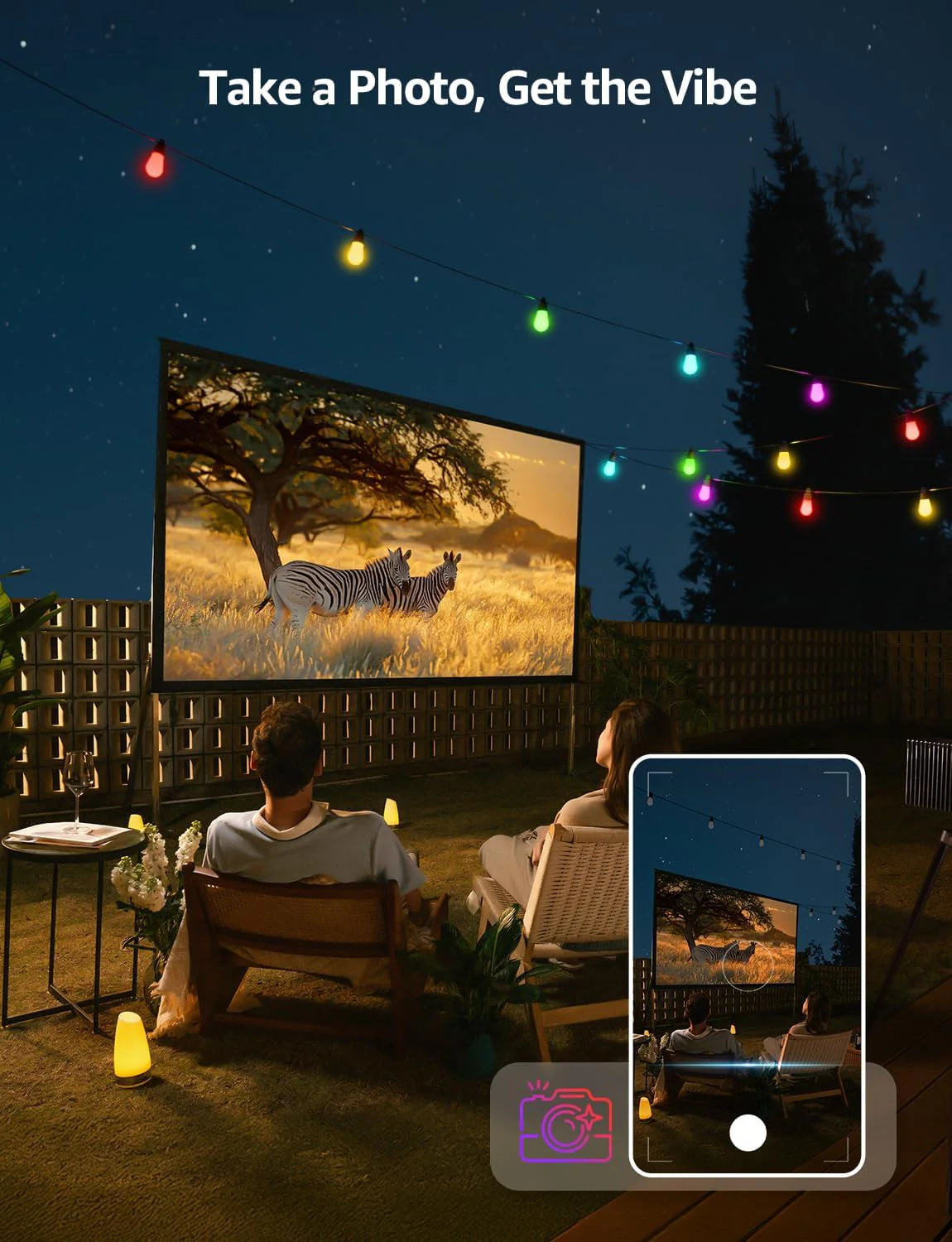 Lepro AI Smart Outdoor String Lights 30m, Festoon Lights Outdoor Waterproof IP65, Warm White & RGB Colour Changing, Personalized AI Lighting Designer, Works with Alexa & Google, 2.4G WiFi - Image 6