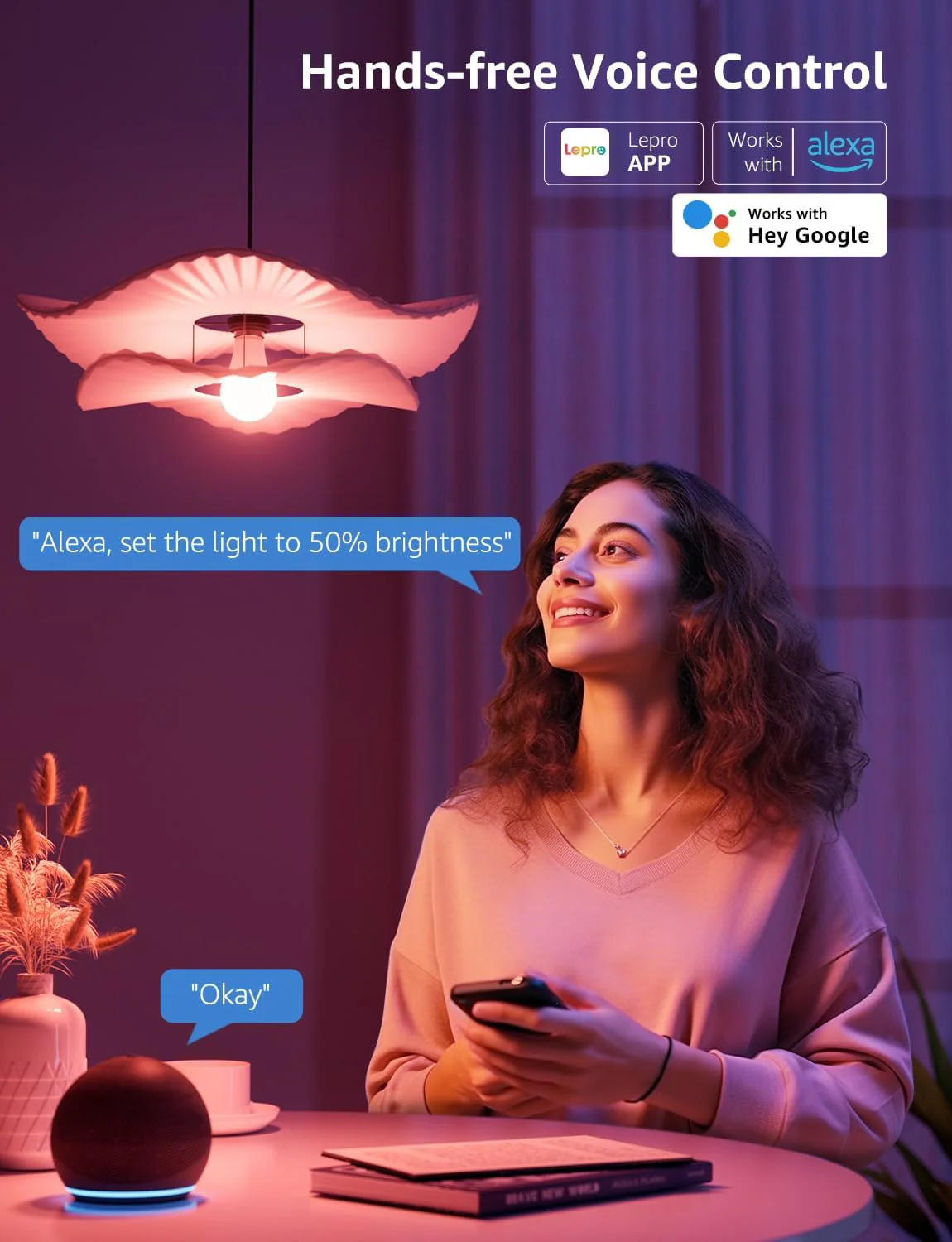 Lepro B1 AI Smart Bulb B22, Music Sync, Bayonet WiFi Bulb That Works with Alexa & Google Home, AI Lighting Design Assistant, APP & Voice Control, 806lm, Dimmable, Bluetooth Color Changing Light Bulb - Image 5