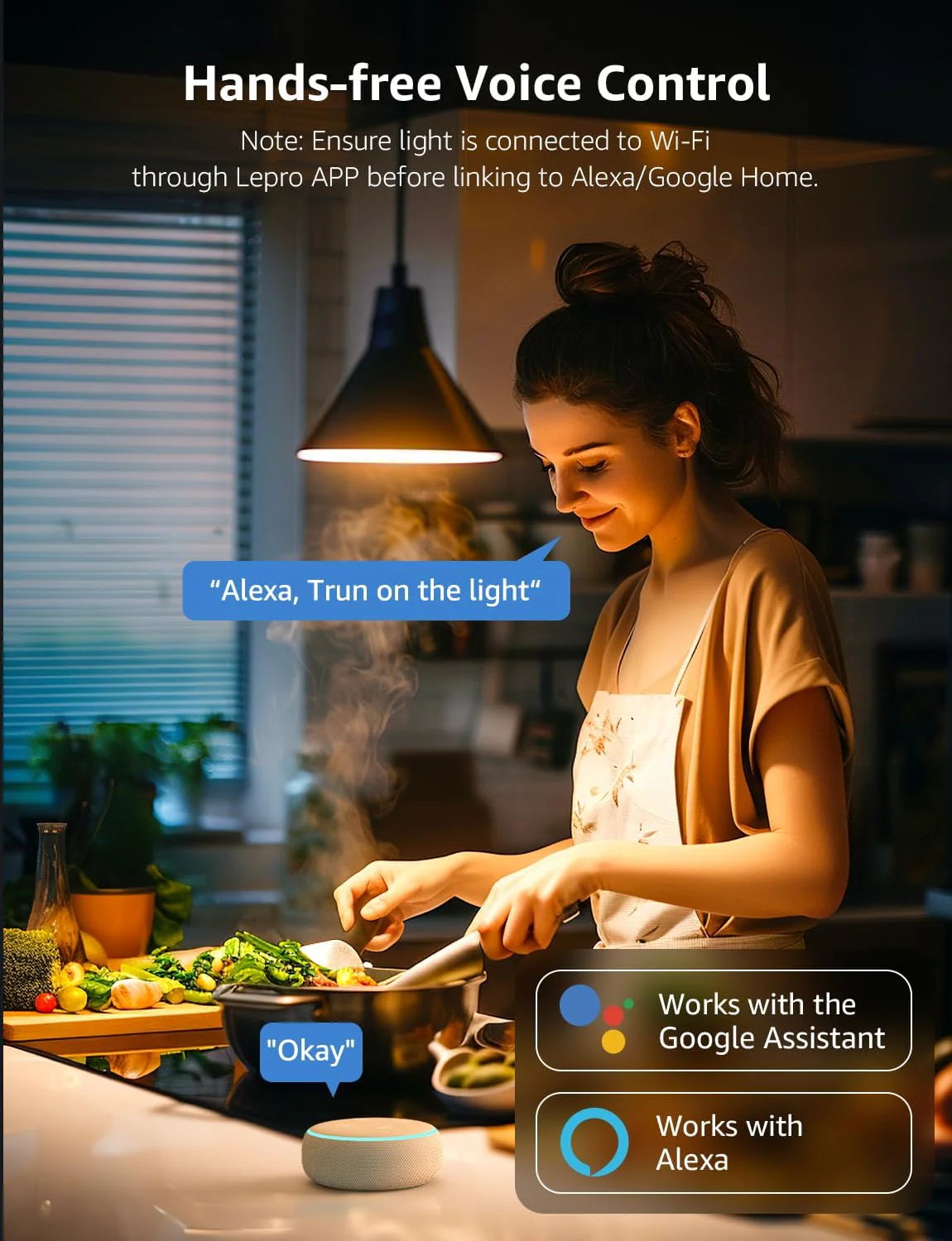 Lepro B1 AI Smart Bulb Bayonet, Music Sync B22 WiFi Bulbs, Voice Control, AI Lighting Design Assistant, Bluetooth Colour Changing Light Bulb,Work with Alexa & Google Assistant,RGBCCT Dimmable,4 Packs - Image 5