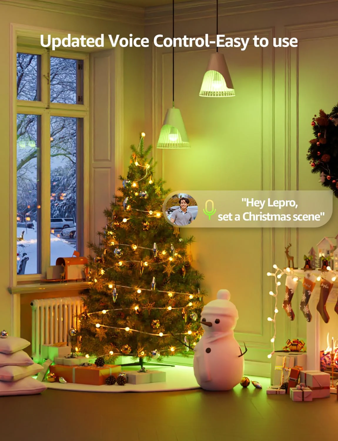 Lepro B1 AI Smart Bulb E27, Music Sync Bluetooth & WiFi Bulb, Voice Control Smart Screw Bulb, AI Lighting Design Assistant, Colour Changing Light Bulbs, RGBCCT, Work with Alexa & Google Assistant - Image 4