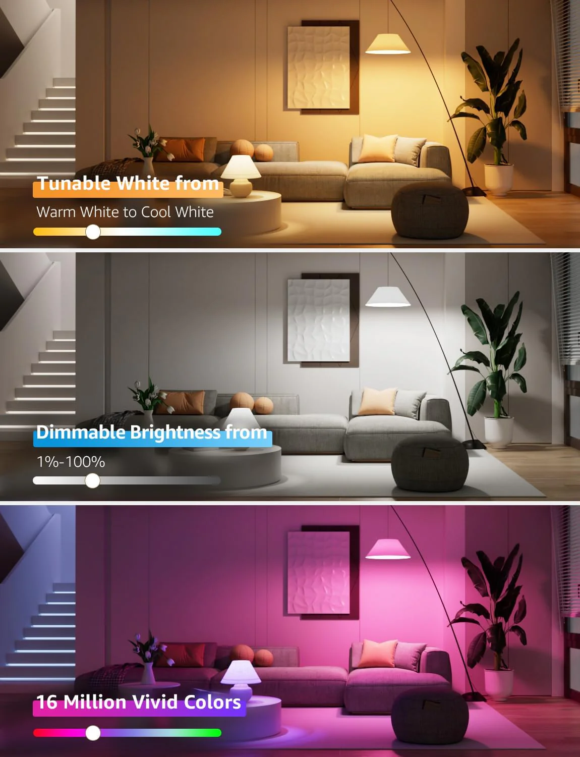Lepro B1 AI Smart Bulb E27, Music Sync Bluetooth & WiFi Bulb, Voice Control Smart Screw Bulb, AI Lighting Design Assistant, Colour Changing Light Bulbs, RGBCCT, Work with Alexa & Google Assistant - Image 7