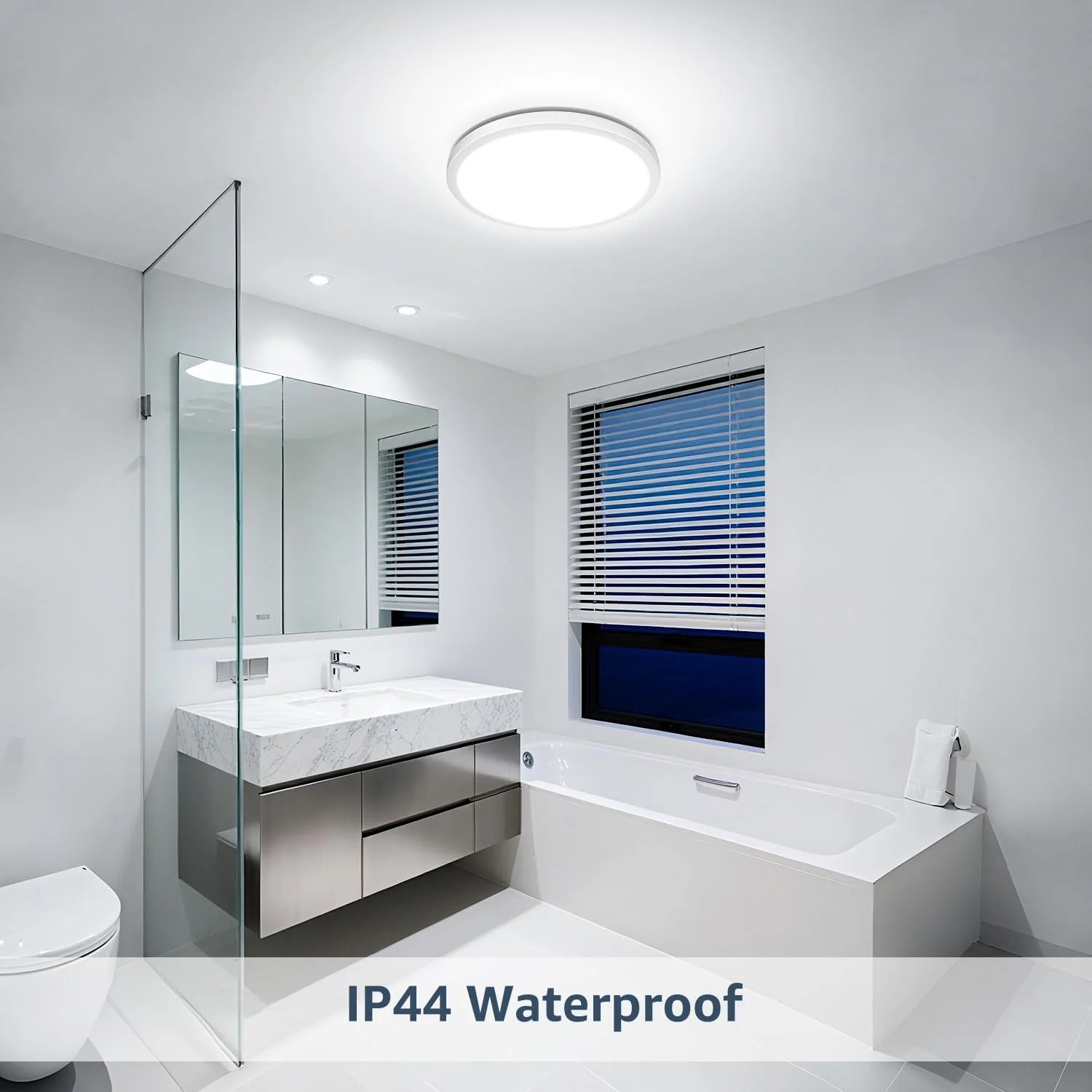 Lepro Bathroom Light, 18W 1800lm LED Ceiling Light, Waterproof IP44, 2.6cm Ultra-thin, 5000K, Round, Modern Flush Ceiling Lighting for Bathroom, Kitchen, Bedroom, Hallway, Utility Room and More, Ø22cm - Image 3