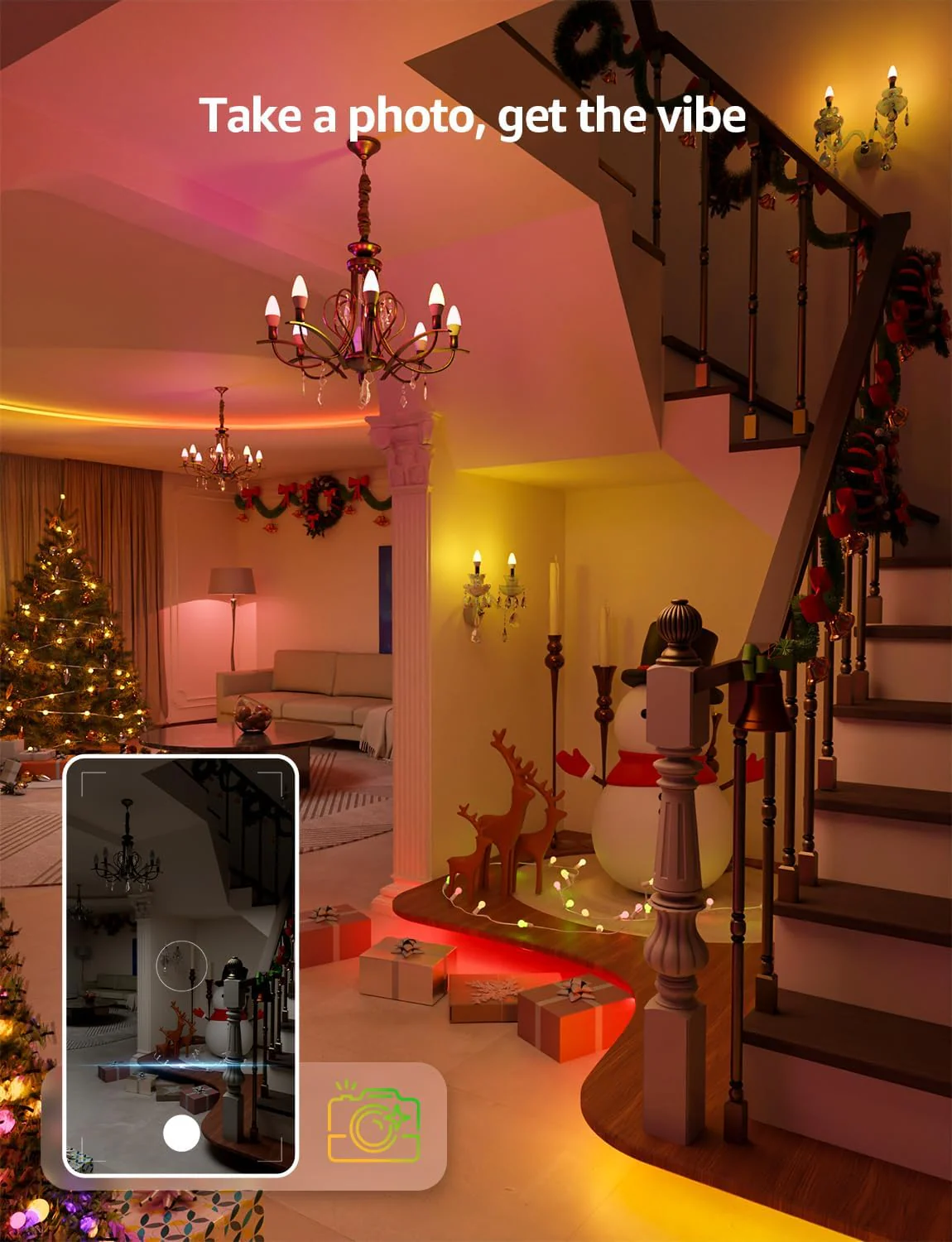Lepro BC1 AI Smart Bulb E14, Music Sync Bluetooth & WiFi Bulb, Voice Control Small Screw Bulb, AI Lighting Design Assistant, Color Changing Candle Bulb, Work with Alexa & Google Assistant, 2 Packs - Image 3