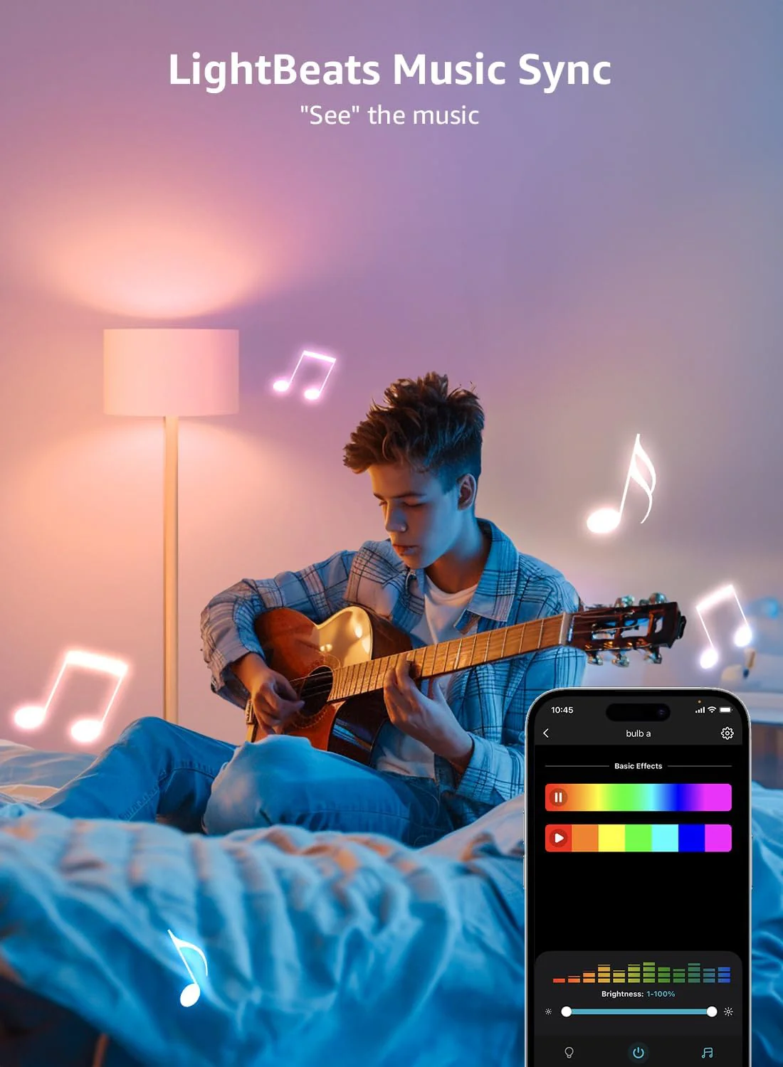 Lepro BC1 AI Smart Bulb E14, Music Sync Bluetooth & WiFi Bulb, Voice Control Small Screw Bulb, AI Lighting Design Assistant, Color Changing Candle Bulb, Work with Alexa & Google Assistant, 2 Packs - Image 5