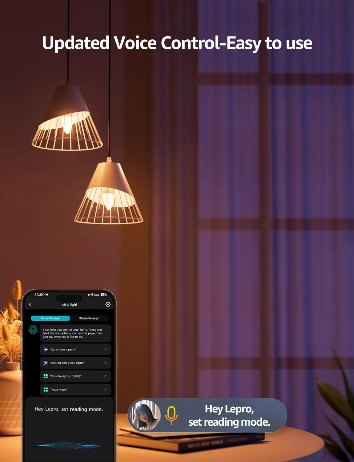 Lepro BC1 AI Smart Bulb E14, Music Sync WiFi Bulb, Voice Control, AI Lighting Design Assistant, Bluetooth Color Changing Light Bulb, RGBCCT Candle Bulb, Work with Alexa & Google Assistant, 4 Packs - Image 3