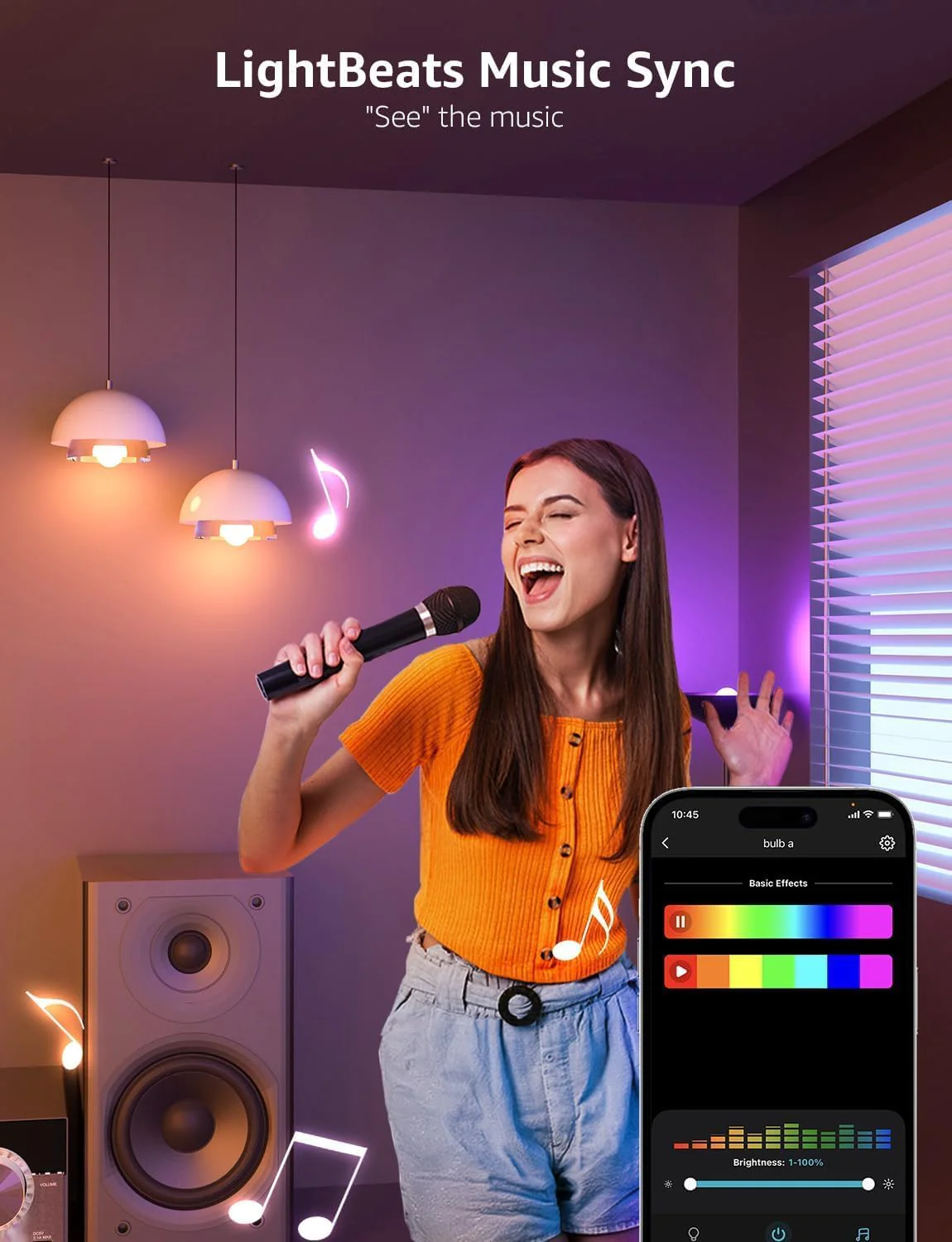 Lepro BP1 AI Smart Bulb E14, Music Sync WiFi Bulb, Voice Control, Bluetooth Colour Changing Bulb, LLM AI Lighting Design Assistant, Dimmable Golf Ball Bulb, Work with Alexa & Google Assistant, 2 Packs - Image 6