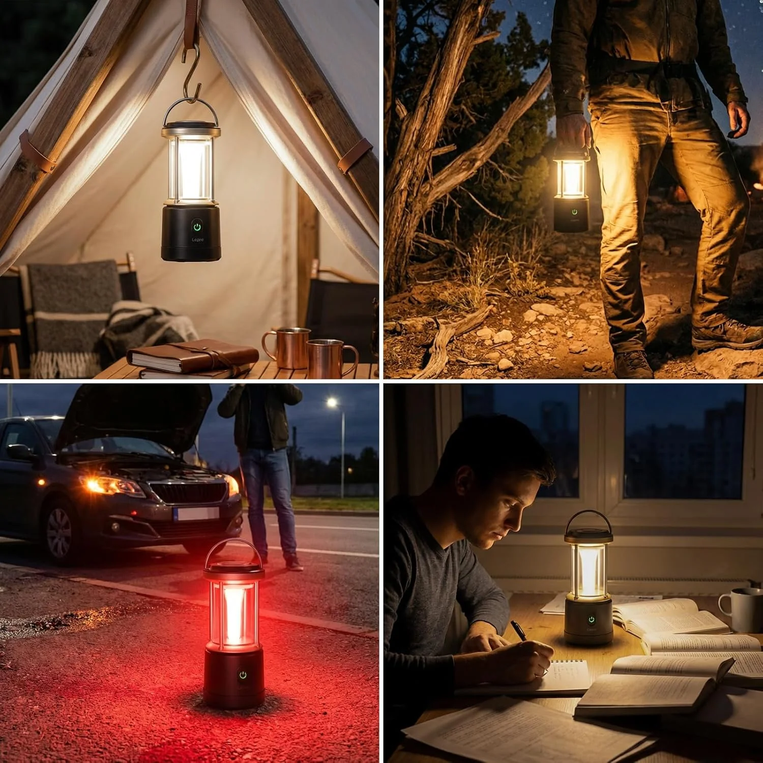 Lepro Camping Lantern, 1100 Lumen Camping Light Battery Powered, Dimmable 5 Modes, Warm White & Cool Light, AA Battery Lantern for Power Cuts, Tents, Fishing, Emergency (AA Batteries Not Included) - Image 6