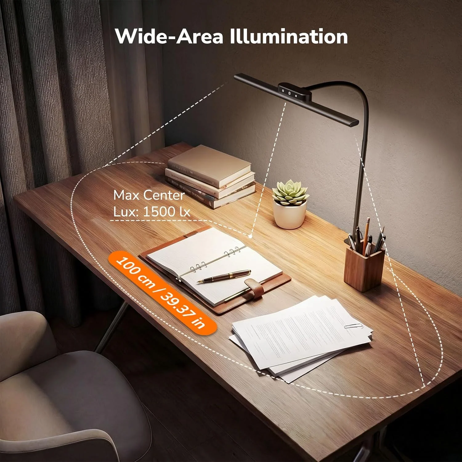 Lepro Desk Lamp Clamp, 700lm Bright LED Desk Light, 5 Colour Modes & 5 Brightness Levels, Eye-Caring, Dimmable, Flexible Office Lamp for Monitor, Reading, Crafts, Nails, School, Adapter Included - Image 3