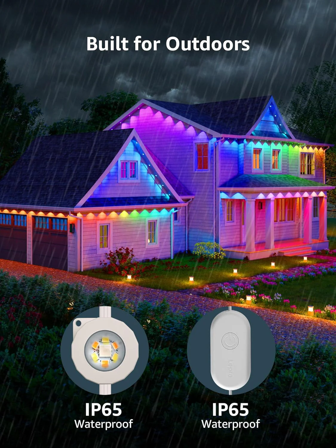 Lepro E1 AI Permanent Outdoor Lights, Smart Outdoor Lights Waterproof, Tunable White, AI Lighting Design Assistant, Colour Changing Eaves Lights, Works with Alexa, 2.4G WiFi & Bluetooth, No Remote - Image 6