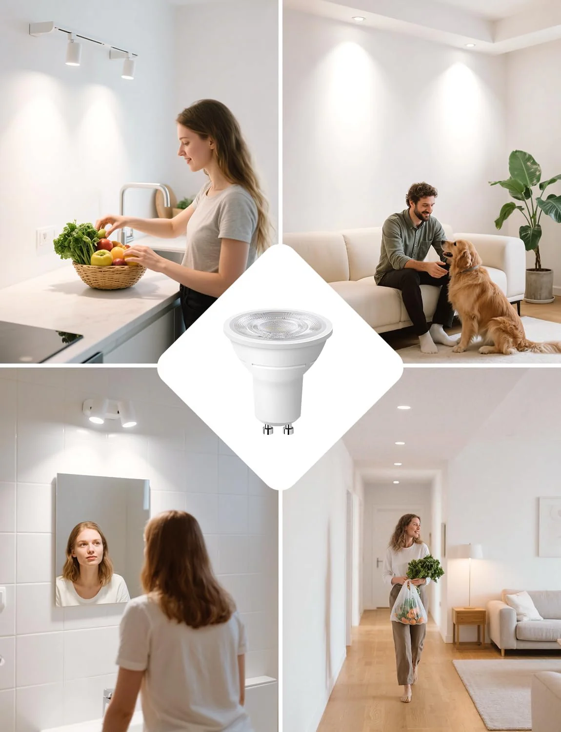 Lepro GU10 LED Bulbs, A Energy Class, Neutral White 4000K, 360LM, 2W (50W Equivalent), 38¡« Beam Angle, 50000H Life Span, 96% Energy Saving Spotlight Bulb, Non-Dimmable, 4 Packs - Image 8