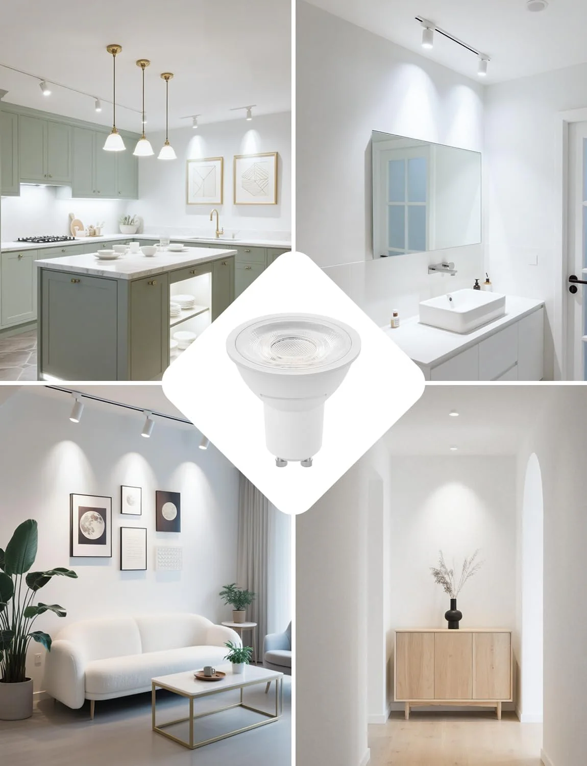 Lepro GU10 LED Bulbs, Cool White 6500K, 630LM, 6W (80W Equivalent), 38¡« Beam Angle, Energy Saving Spotlight Bulbs, Non-Dimmable, 8 Packs - Image 4