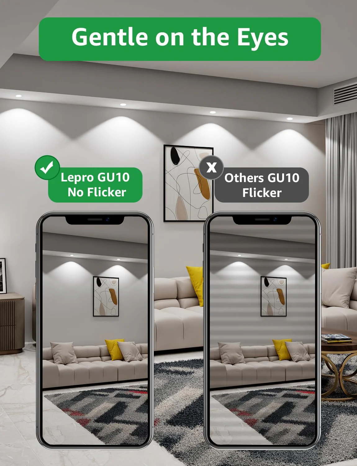 Lepro GU10 LED Bulbs, Cool White 6500K, A Energy Class, 590LM, 3.3W (50W Equivalent), 100¡« Wide Beam Angle, 50000H Long Life, Energy Saving LED Spotlight Bulb, Non-Dimmable, Pack of 10 - Image 7