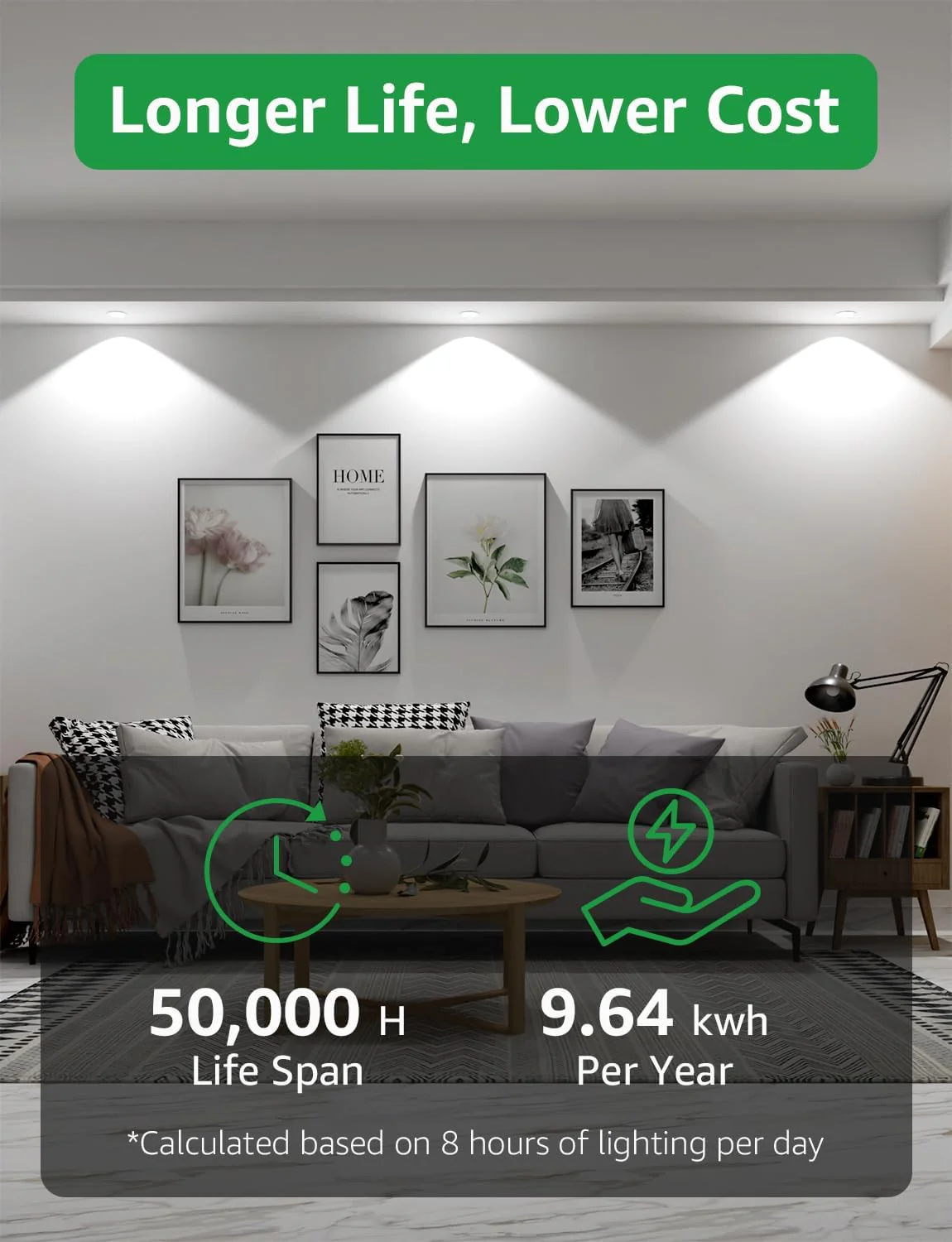 Lepro GU10 LED Bulbs, Cool White 6500K, A Energy Class, 590LM, 3.3W (50W Equivalent), 100¡« Wide Beam Angle, 50000H Long Life, Energy Saving LED Spotlight Bulb, Non-Dimmable, Pack of 5 - Image 5