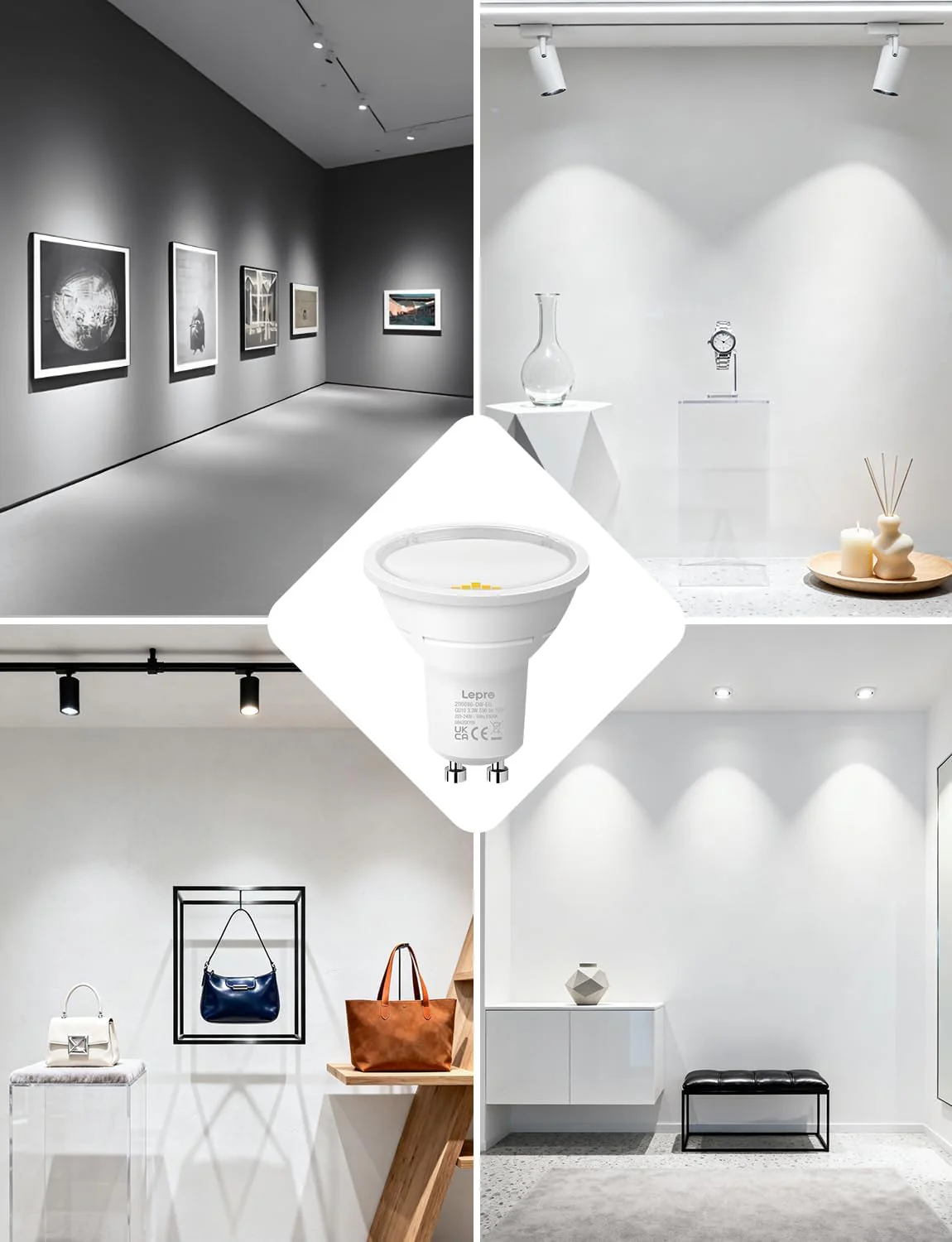 Lepro GU10 LED Bulbs, Cool White 6500K, A Energy Class, 590LM, 3.3W (50W Equivalent), 100¡« Wide Beam Angle, 50000H Long Life, Energy Saving LED Spotlight Bulb, Non-Dimmable, Pack of 5 - Image 8