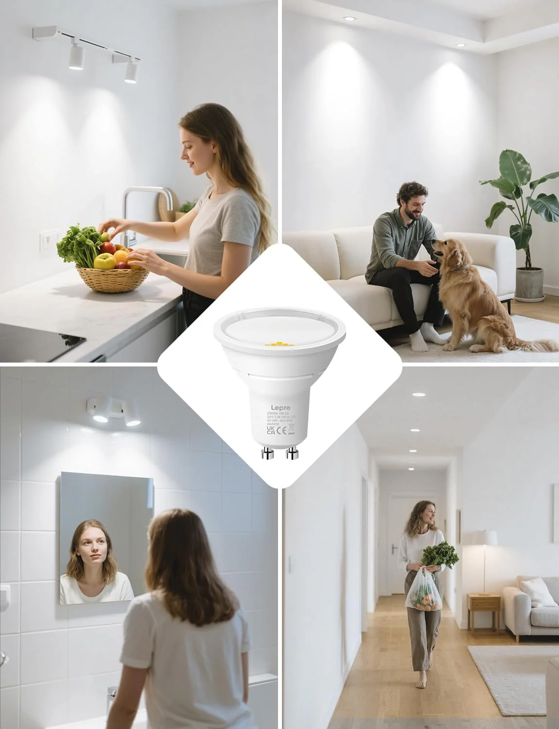 Lepro GU10 LED Bulbs, Cool White 6500K, A Energy Class, 590LM, 3.3W (50W Equivalent), 100¡« Wide Beam Angle, 50000H Long Life, Energy Saving LED Spotlight Bulb, Non-Dimmable, Pack of 5 - Image 9