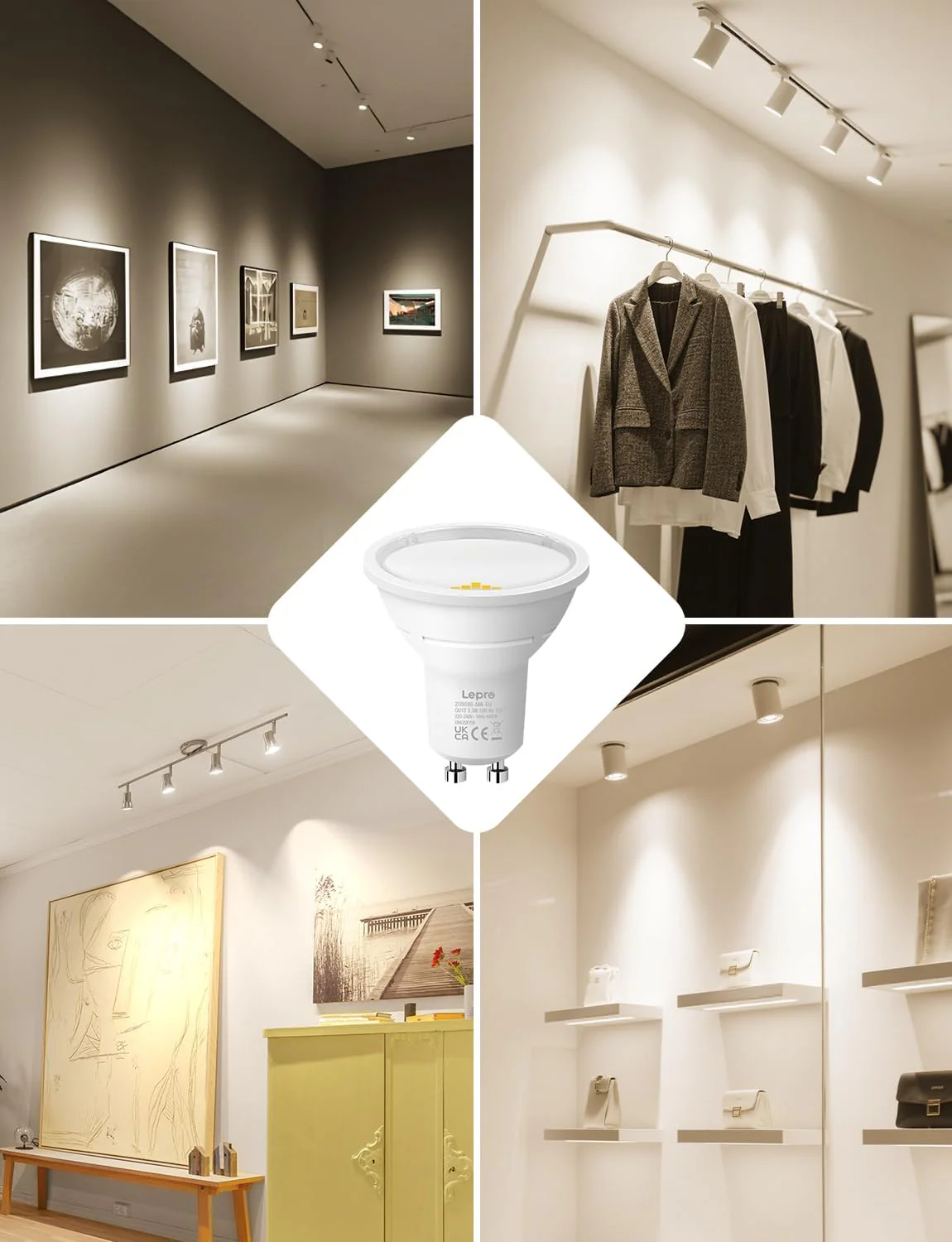 Lepro GU10 LED Bulbs, Neutral White 4000K, A Energy Class, 590LM, 3.3W (50W Equivalent), 100¡« Wide Beam Angle, 50000H Long Life, Energy Saving LED Spotlight Bulb, Non-Dimmable, Pack of 10 - Image 8