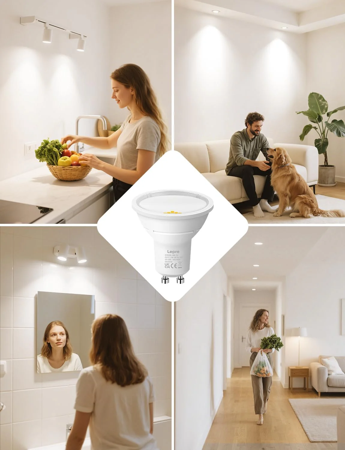 Lepro GU10 LED Bulbs, Neutral White 4000K, A Energy Class, 590LM, 3.3W (50W Equivalent), 100¡« Wide Beam Angle, 50000H Long Life, Energy Saving LED Spotlight Bulb, Non-Dimmable, Pack of 10 - Image 9