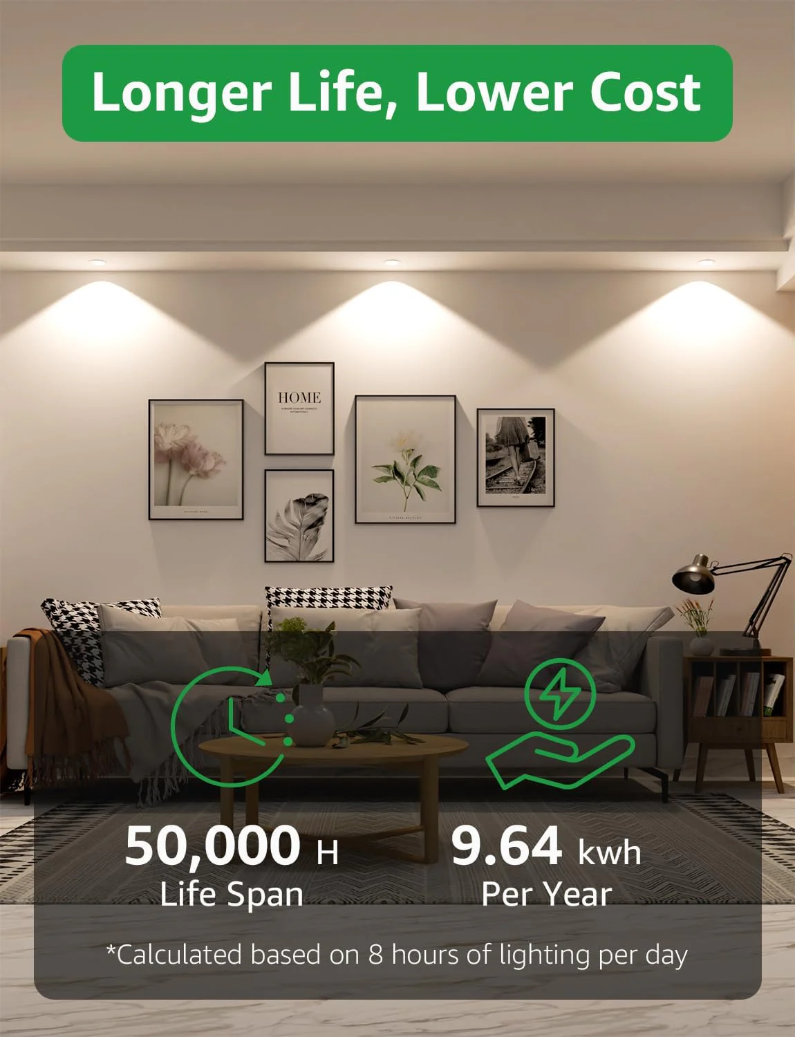 Lepro GU10 LED Bulbs, Neutral White 4000K, A Energy Class, 590LM, 3.3W (50W Equivalent), 100¡« Wide Beam Angle, 50000H Long Life, Energy Saving LED Spotlight Bulb, Non-Dimmable, Pack of 5 - Image 4