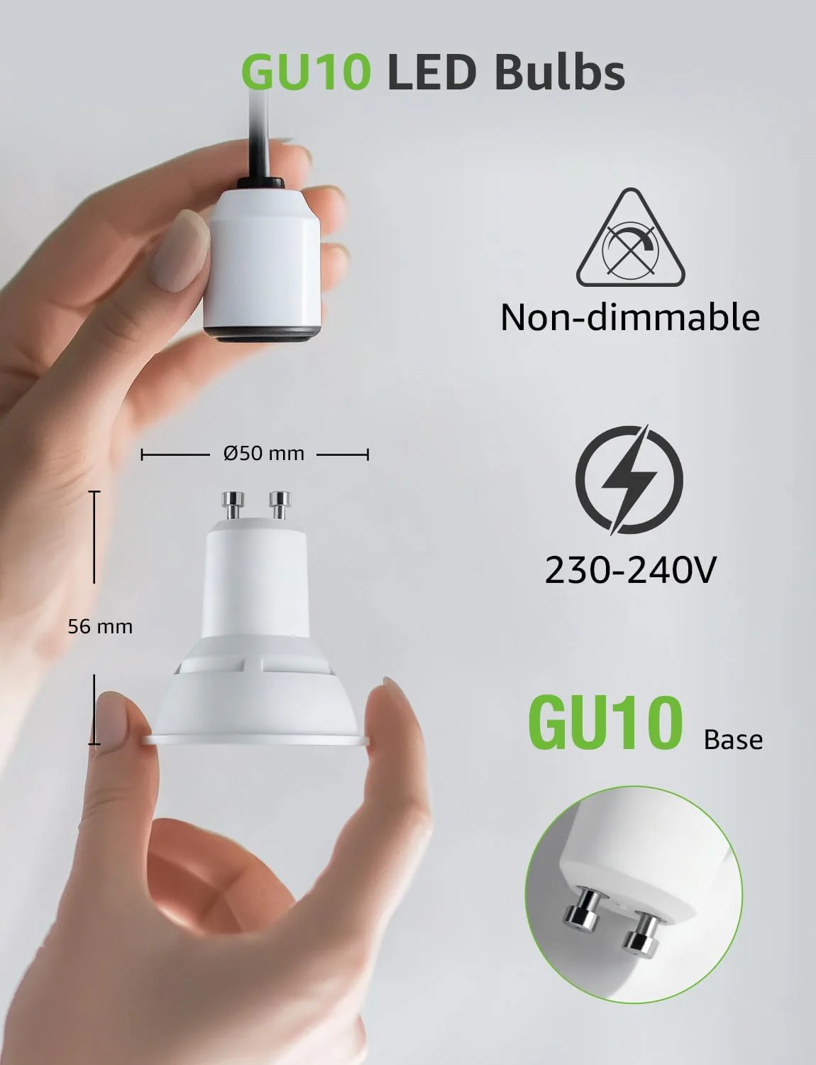 Lepro GU10 LED Bulbs, Warm White 2700K, 800LM Bright GU10 Lightbulbs, 8W (65W Equivalent), 100¡« Wide Beam Angle, Energy Saving LED Spotlight Bulbs, Non-Dimmable, Pack of 5 - Image 6