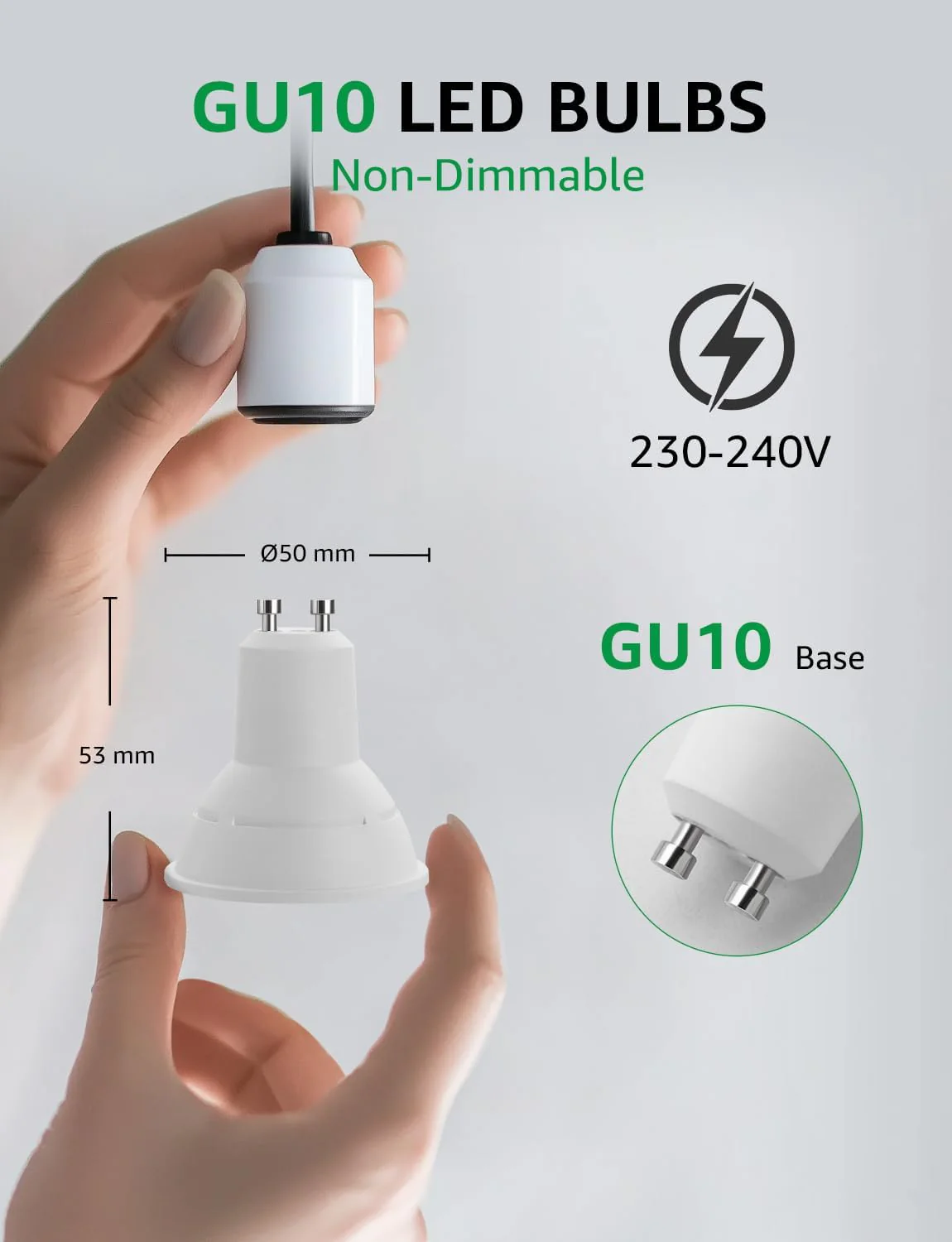 Lepro GU10 LED Bulbs Warm White, A Energy Class, 360LM, 2W (50W Equivalent), 38¡« Beam Angle, 50000H Life Span, 96% Energy Saving Spotlight Bulb, Non-Dimmable, 4 Packs - Image 5