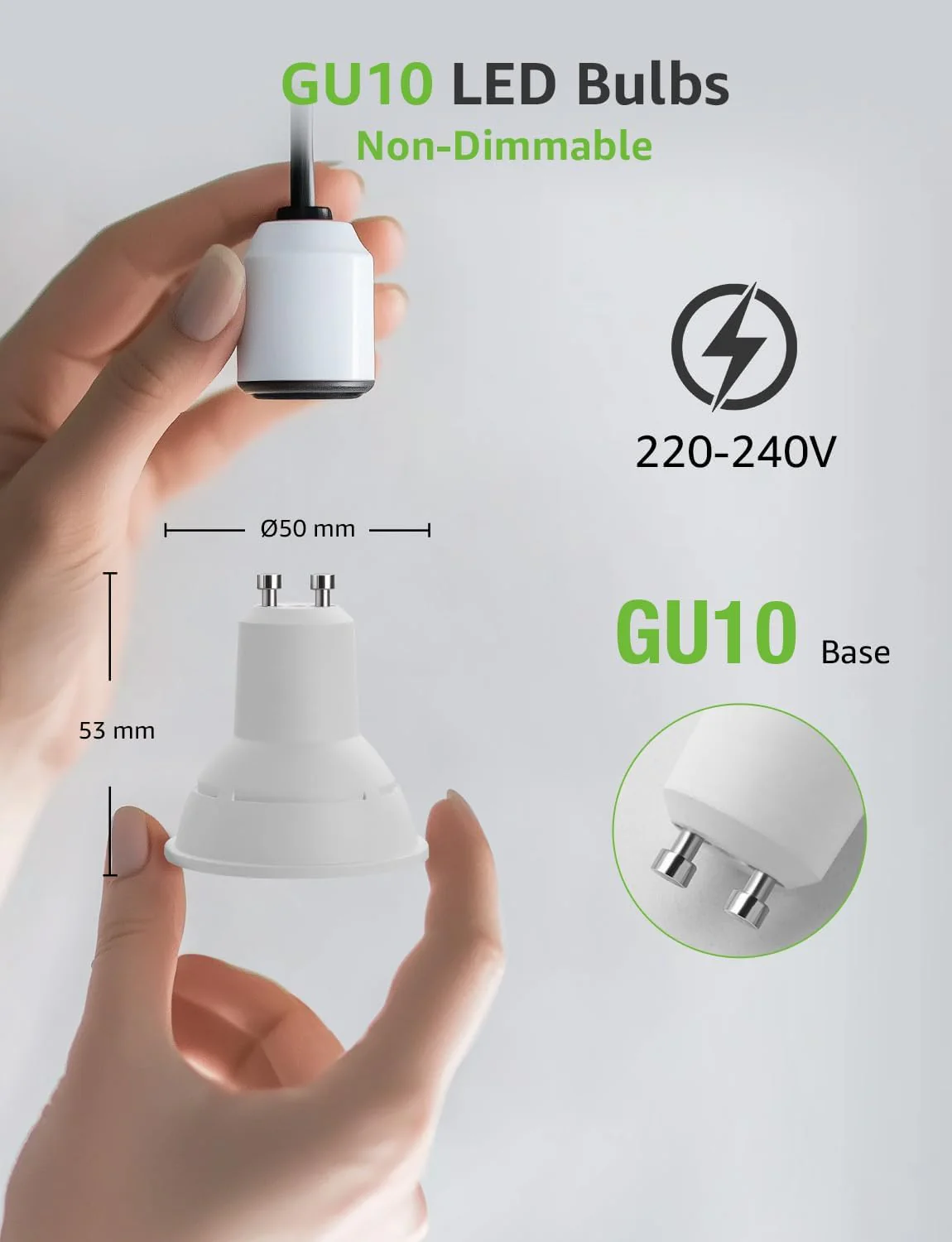 Lepro GU10 LED Spotlight Bulb, 630LM, 6W (80W Equivalent), Daylight White 6500K, 38¡« Beam Angle, Energy Saving Light Bulbs, Non-Dimmable, 4 Packs - Image 5