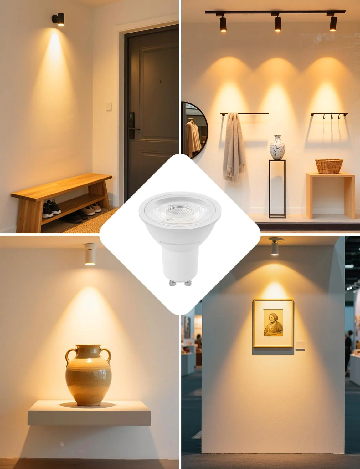 Lepro GU10 LED Spotlight Bulb, 630LM, 6W (80W Equivalent), Warm White 2700K, 38¡« Beam Angle, Energy Saving Light Bulbs, Non-Dimmable, 4 Packs - Image 5