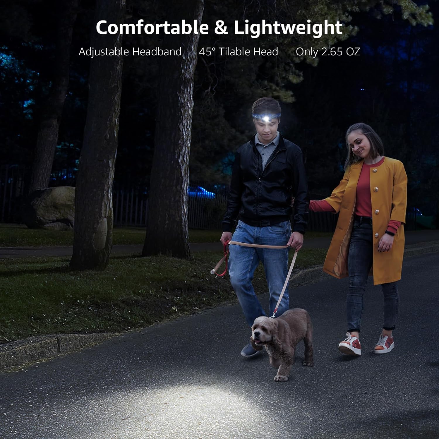 Lepro Head Torch Rechargeable, [2 Pack] 2000L Waterproof LED Headlamp with Red Warning Lights, 6 Lighting Modes, Long Runtime, Lightweight Headlight for Kids & Adults for Running Fishing Camping - Image 5