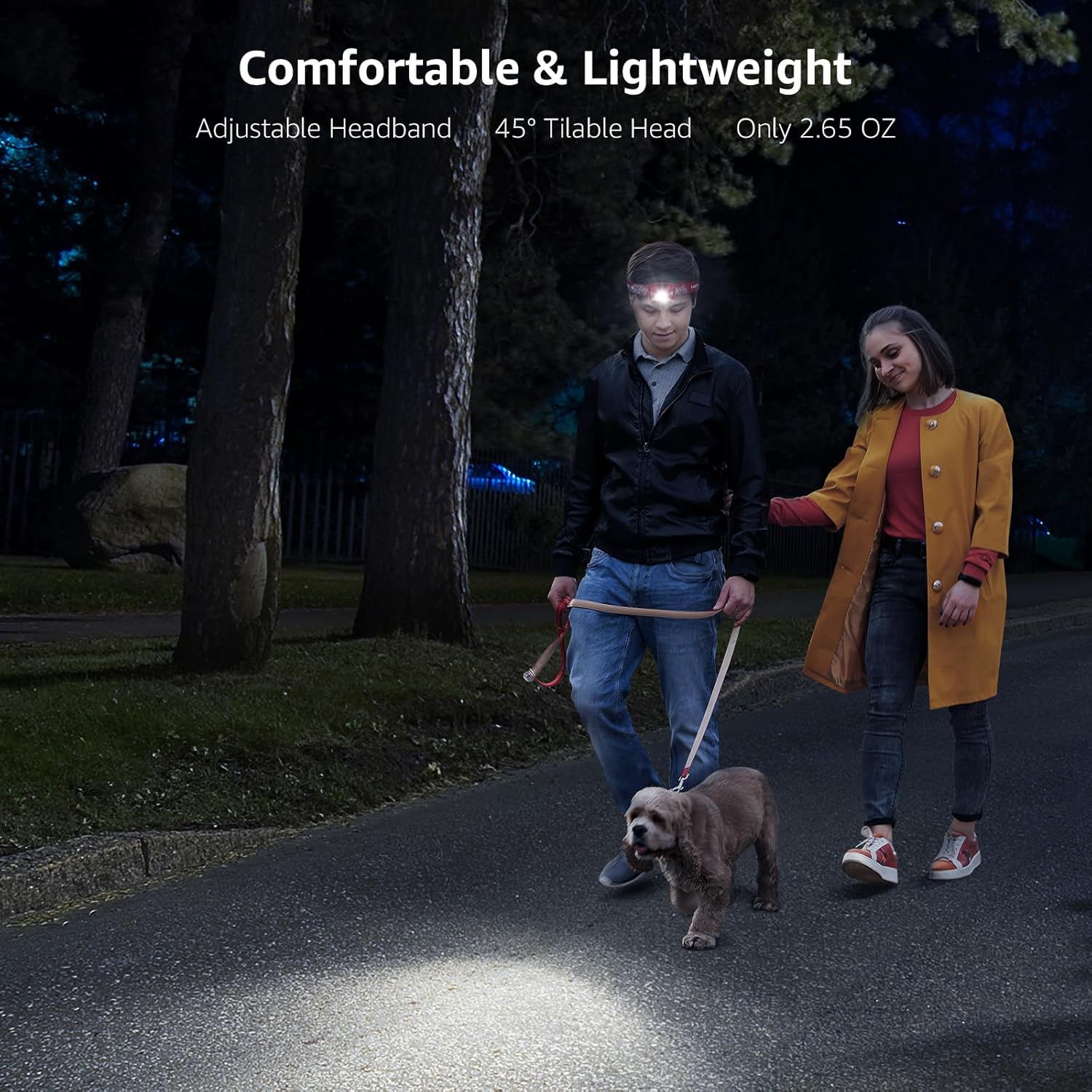 Lepro Head Torch Rechargeable, [2 Pack] 2000L Waterproof LED Headlamp with Red Warning Lights, 6 Lighting Modes, Long Runtime, Lightweight Headlight for Kids & Adults for Running Fishing Camping - Image 5