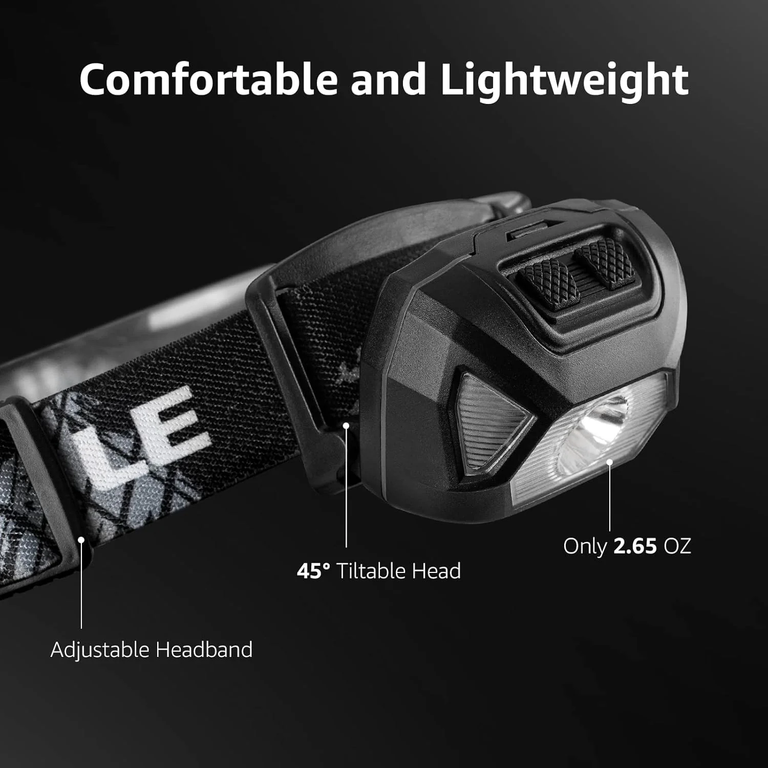 Lepro Head Torch Rechargeable, 2000L Waterproof LED Headlamp with Red Warning Lights, 6 Lighting Modes, Long Runtime, Lightweight Headlight for Kids & Adults for Running Fishing Camping - Image 7