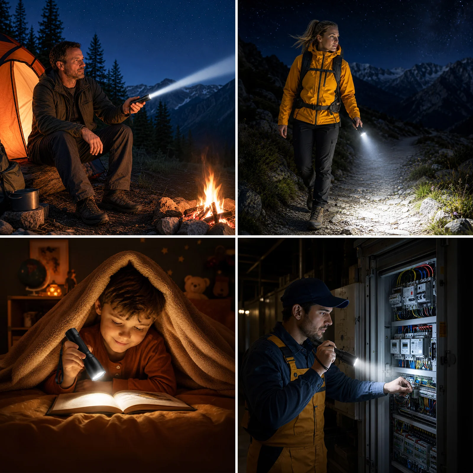 Lepro LED Torch Rechargeable, Super Bright Flashlight with 5 Modes & Memory Function, IPX4 Water Resistant, Long-Lasting, Plastic Lightweight Small Torch for Camping, Hiking, Power Cuts, Dog Walking [Energy Class A+] - Image 9